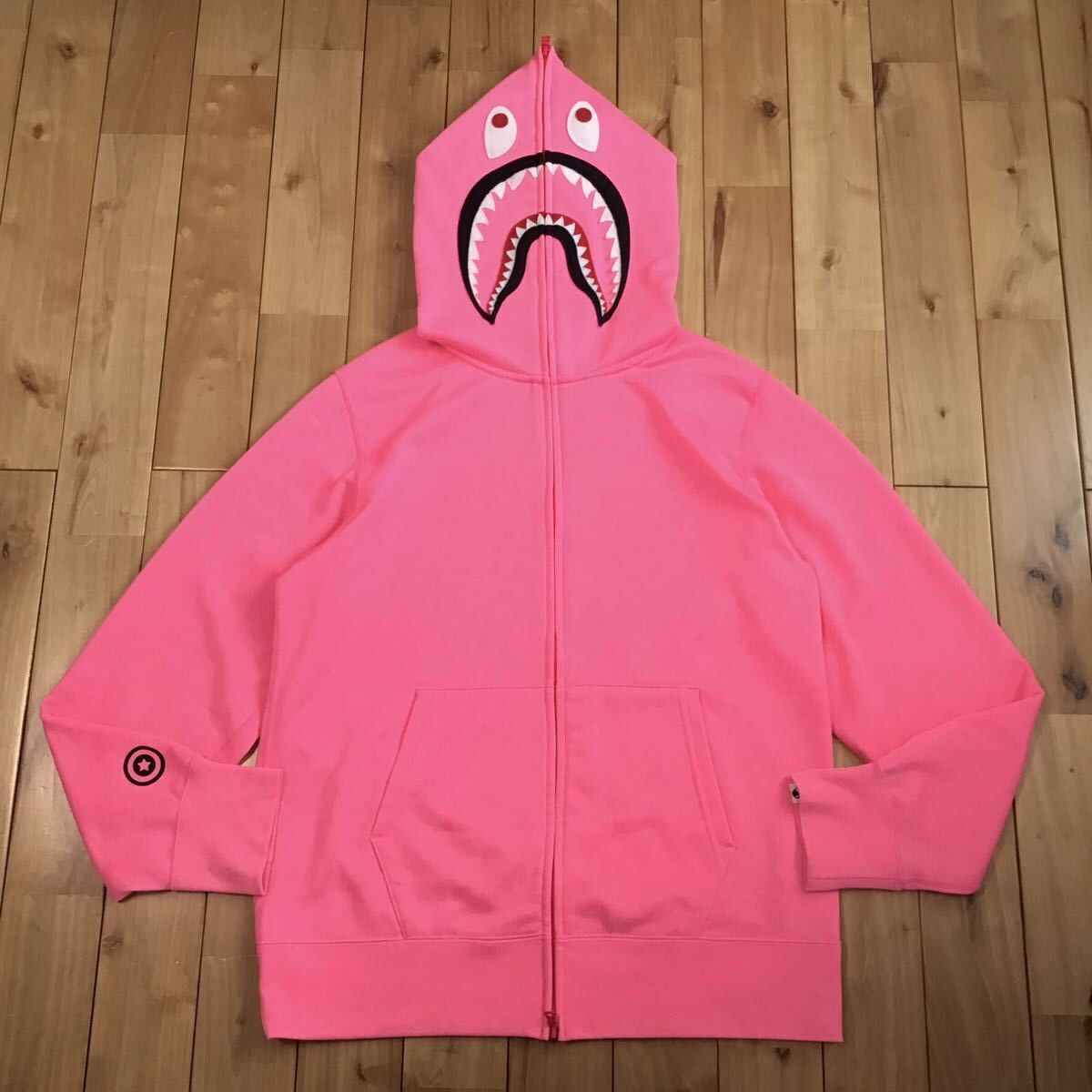 Bape Shark Full Zip Hoodie Pink | Grailed