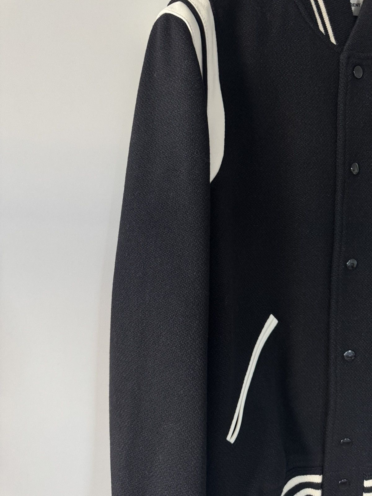 Saint Laurent Paris SS22 Black and White Wool Teddy Jacket 54 Size US XL / EU 56 / 4 - 2 Thumbnail