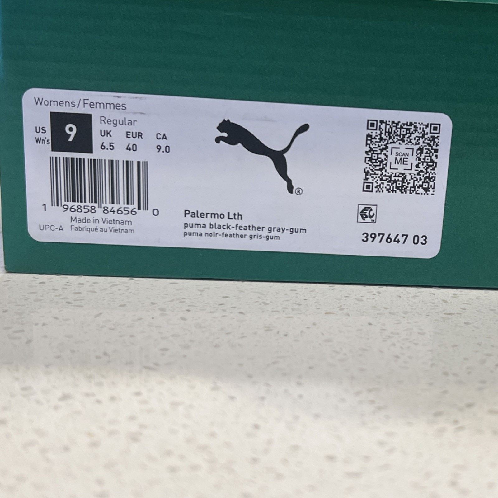 Puma PUMA Palermo Lth Black Feather Gray Gum Women's Size US 9 / IT 39 - 8 Thumbnail