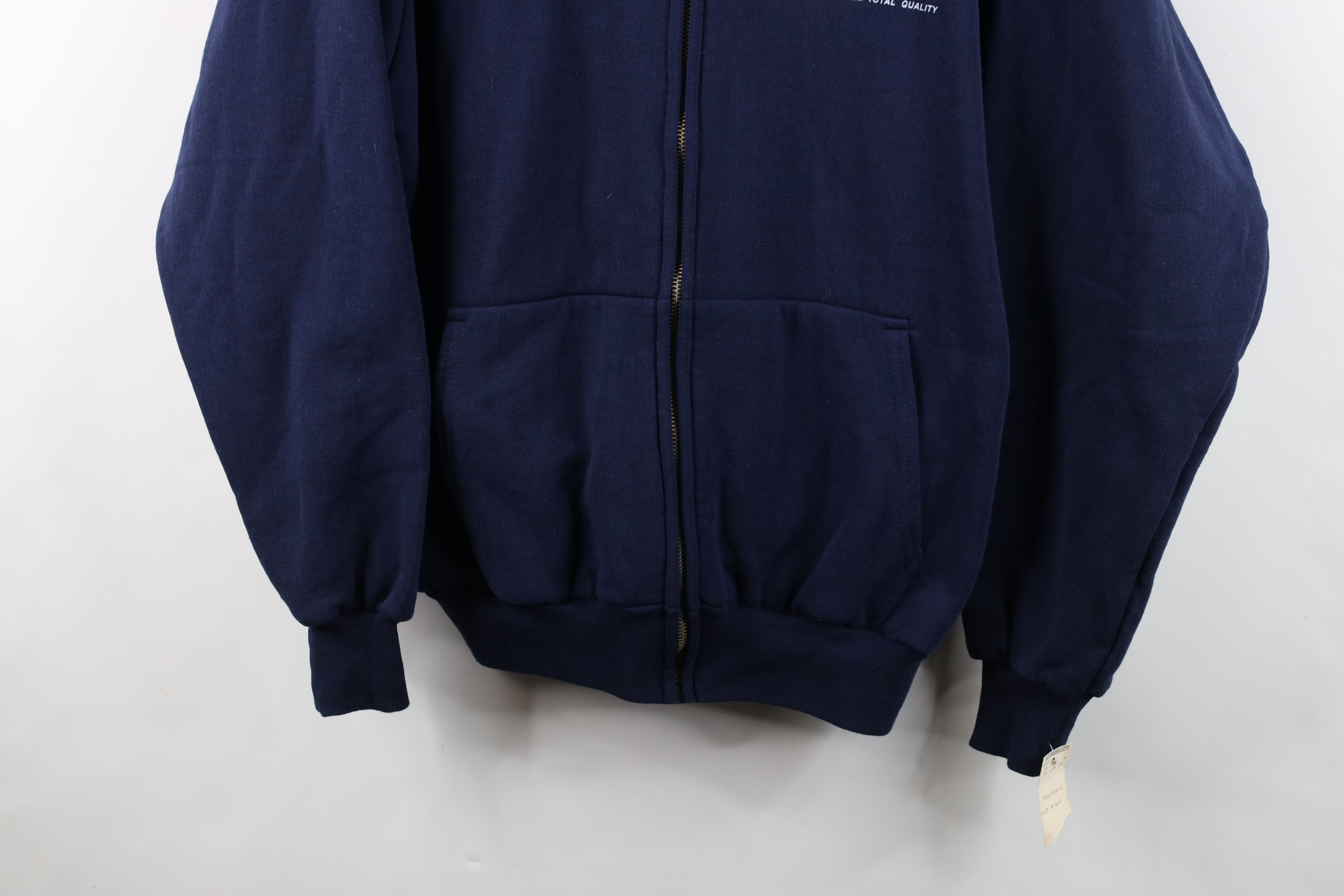 Vintage Deadtock Vintage 80s 90s Thermal Waffle Lined Hoodie Blue Size US XL / EU 56 / 4 - 3 Thumbnail