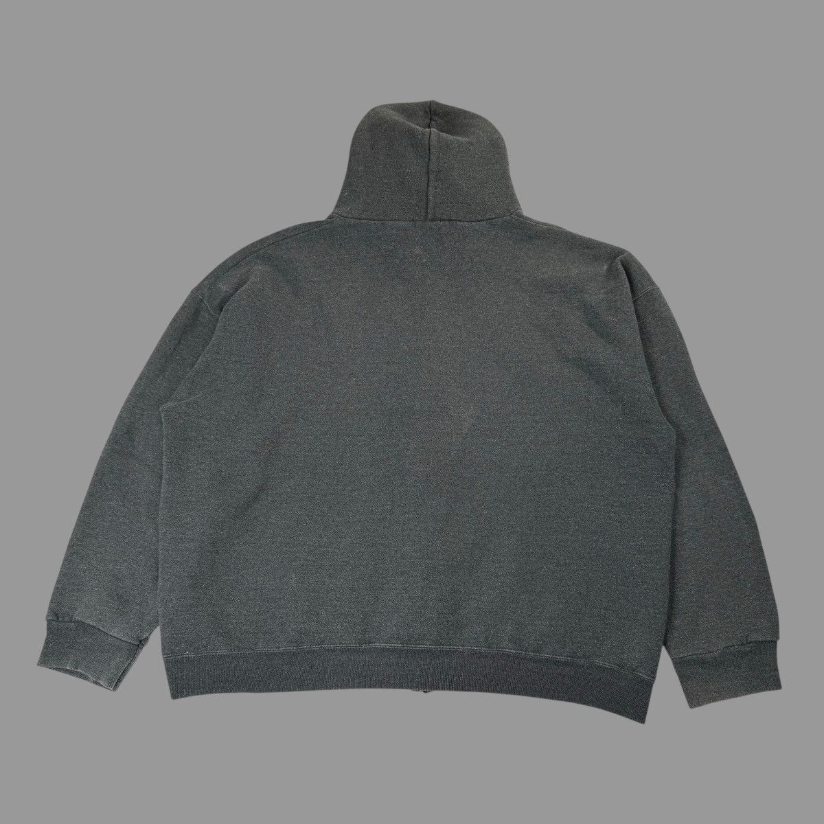 Vintage Vintage Y2K blank dark gray zip up hoodie Size US XL / EU 56 / 4 - 2 Thumbnail