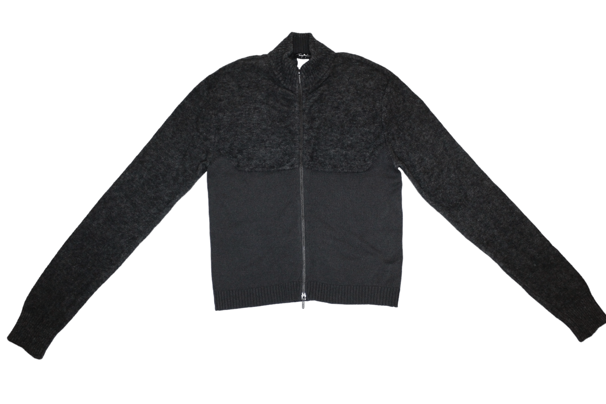 Thierry Mugler 💥 Thierry Mugler Paris Full Zip Mohair Wool Blend Sweater Size US L / EU 52-54 / 3 - 12 Thumbnail