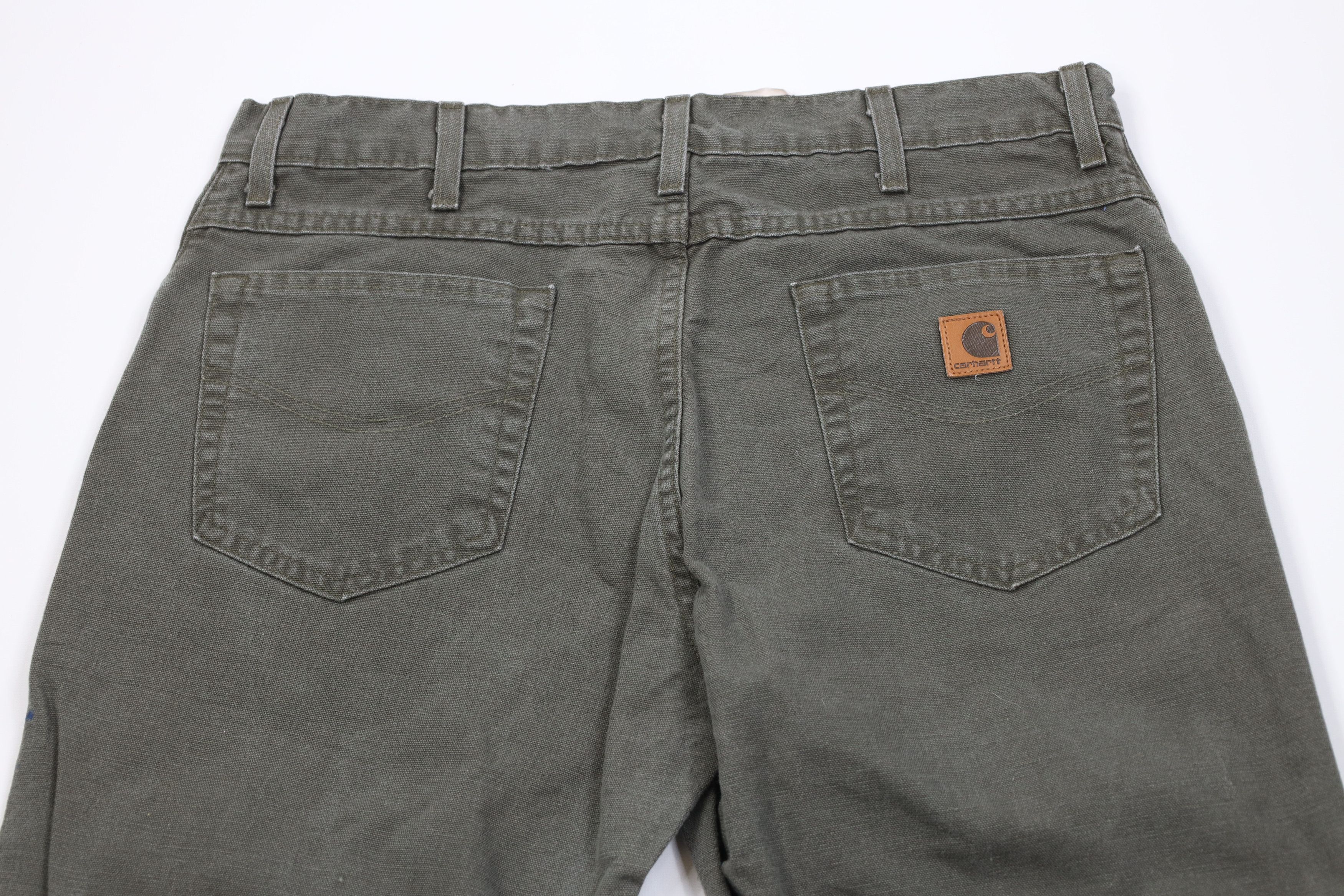 Carhartt Vintage Y2K 2000 Carhartt Canvas Pants Moss Green Cotton Size US 36 / EU 52 - 10 Thumbnail