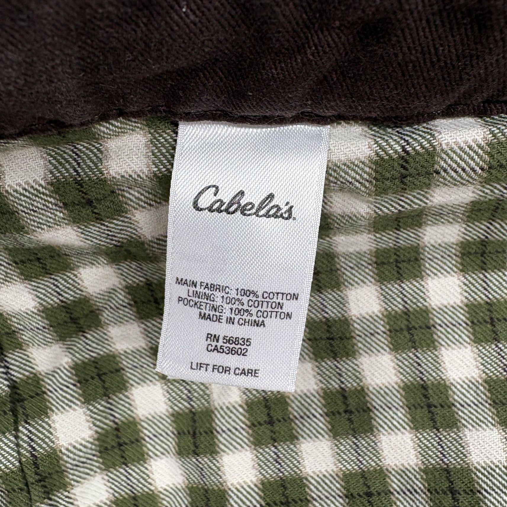 Vintage Cabela's Flannel Lined Chino Pants Mens 46x30 Brown Straight Leg Outdoors Camp Big & Tall, Flat Front, Zip Fly, Pockets, Cotton, 46 Waist, 30 Inseam Size US 30 / EU 46 - 5 Thumbnail