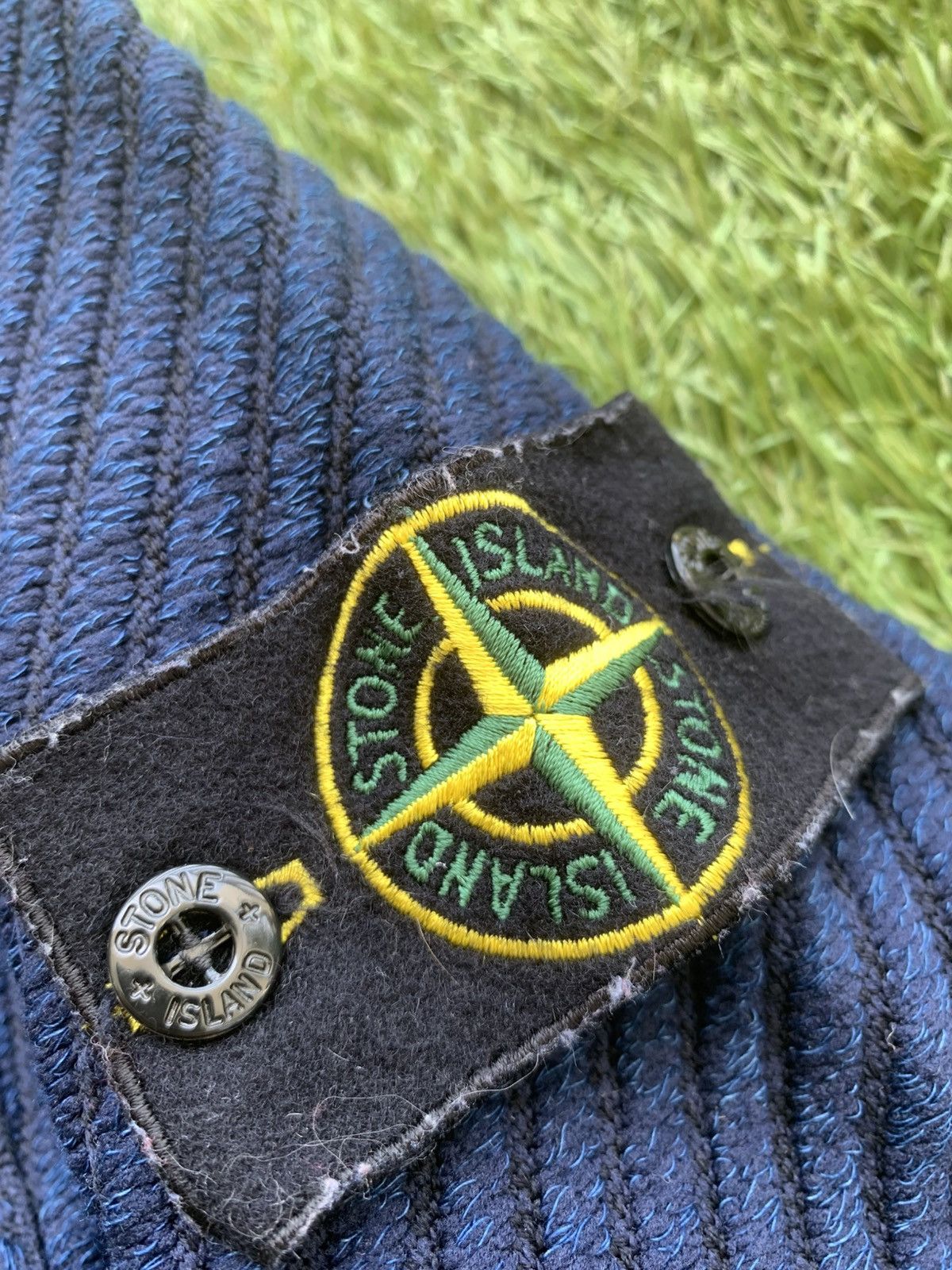 Stone Island Stone Island Logo Appliqued Knitted Cotton Sweater Size US M / EU 48-50 / 2 - 7 Thumbnail