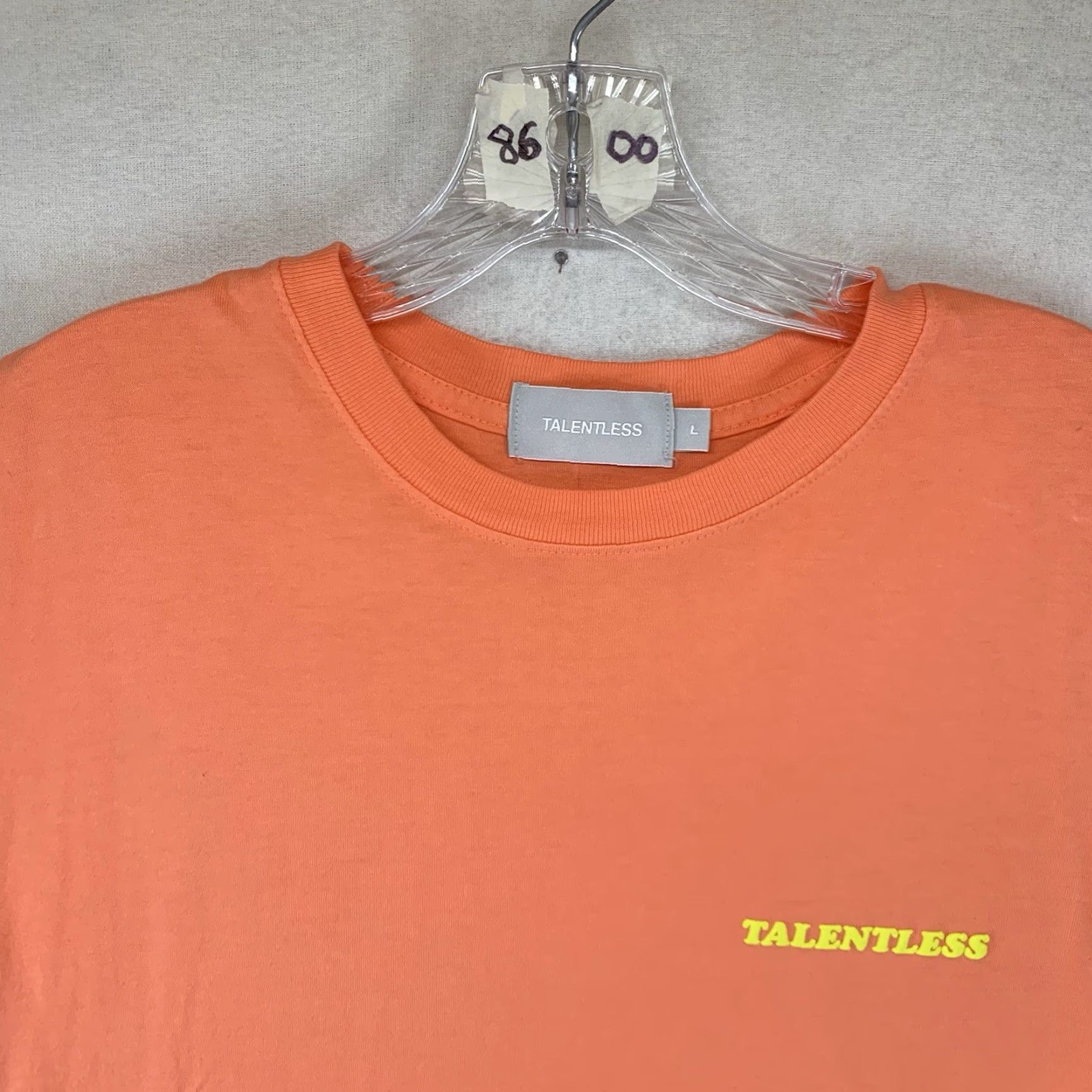 Talentless Talentless Men’s T-Shirt Cream Orange Graphic Short Sleeve Adult Large Retro 90s Cotton Size US L / EU 52-54 / 3 - 5 Thumbnail