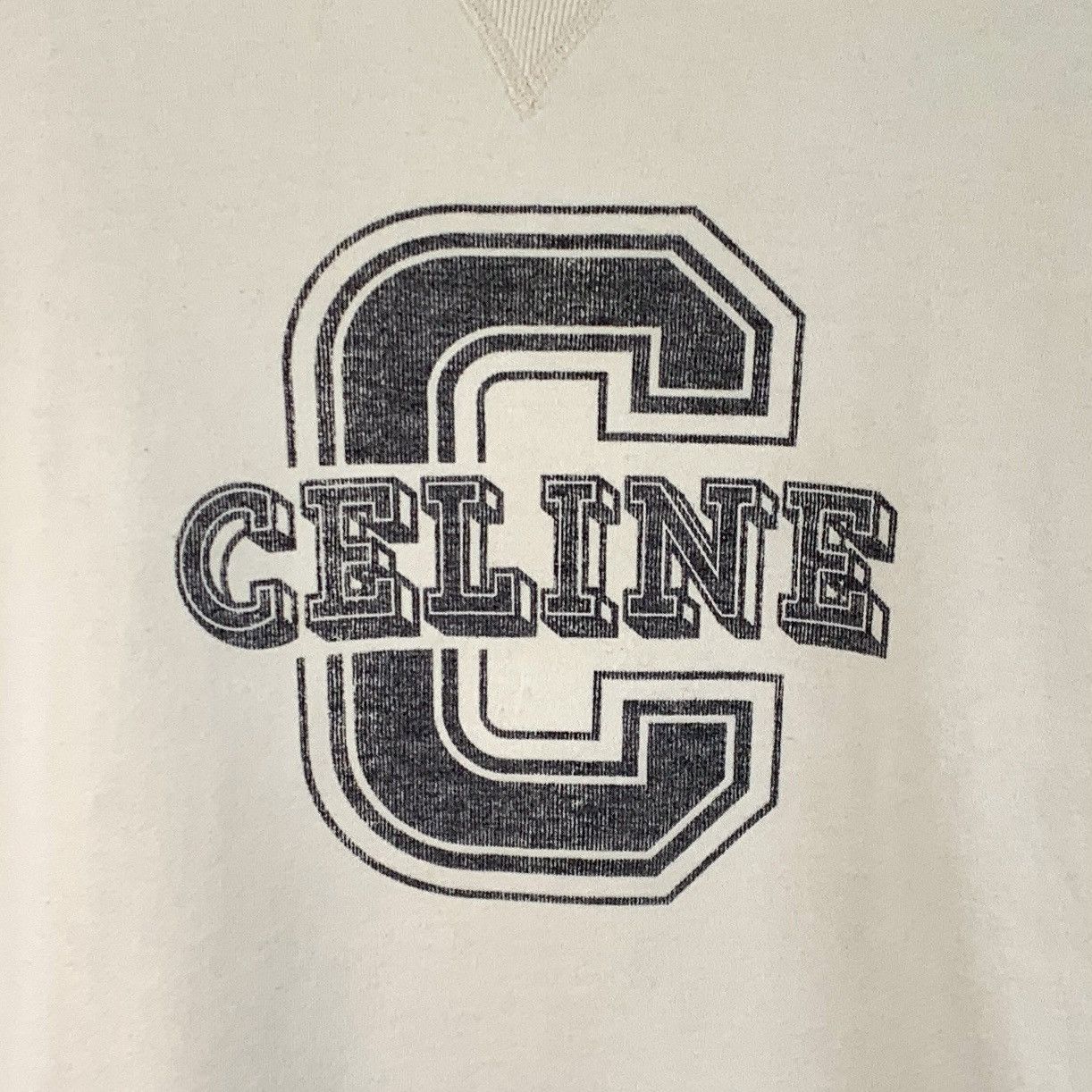 Celine Celine 22 Collection Beige Logo Printed Sweatshirt K26WX Size S / US 4 / IT 40 - 4 Thumbnail