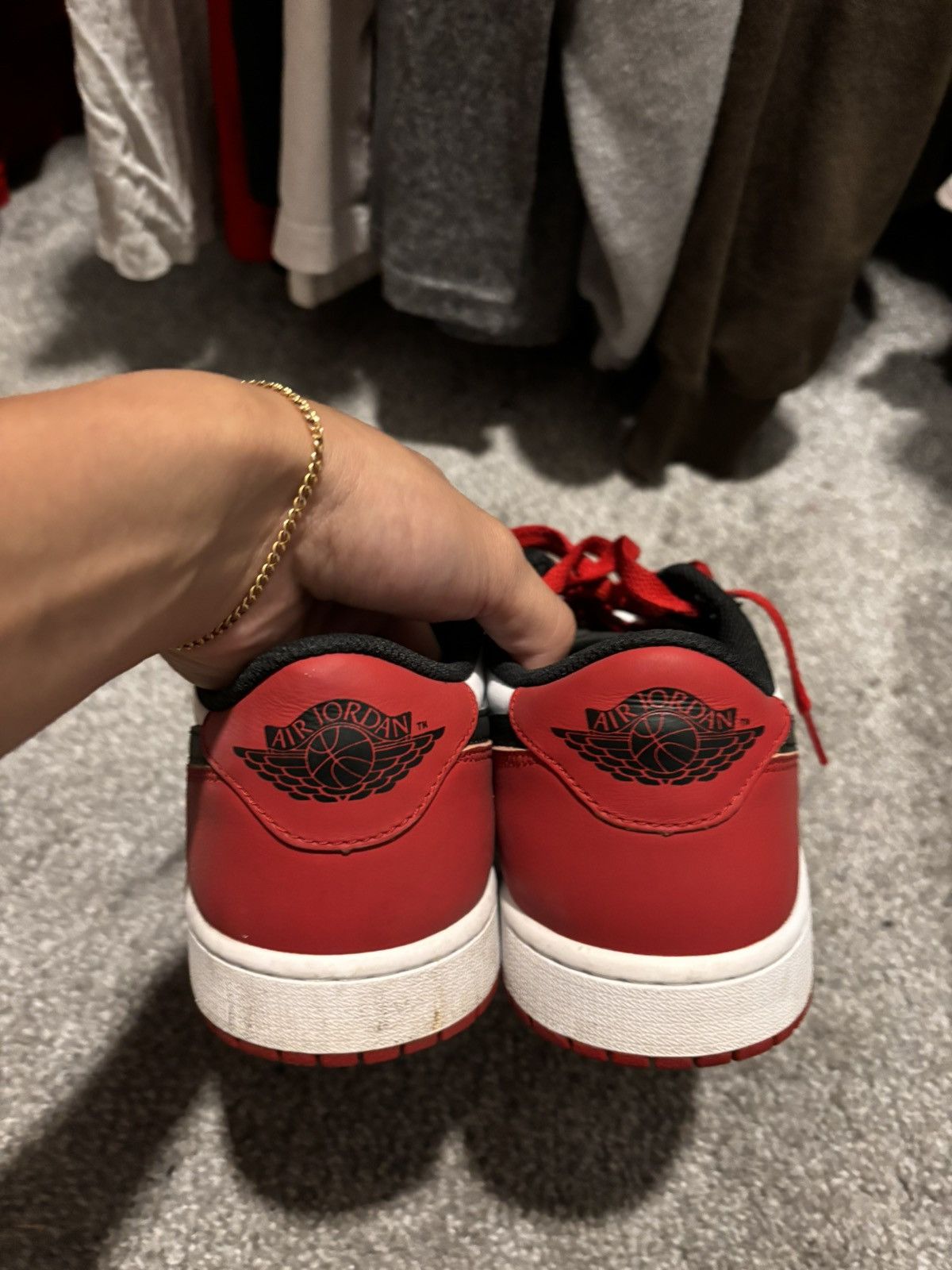 Jordan Brand Jordan 1 Low Black Toe Size US 10.5 / EU 43-44 - 5 Thumbnail