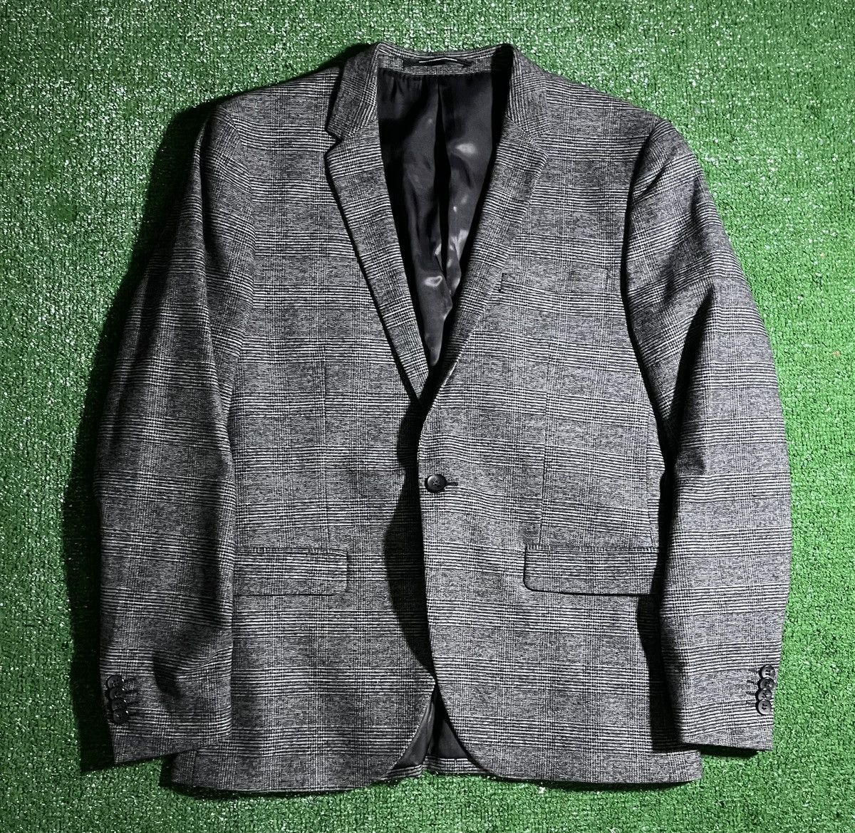 image of H&M Blazer in Black/Grey, Men's (Size 44R)
