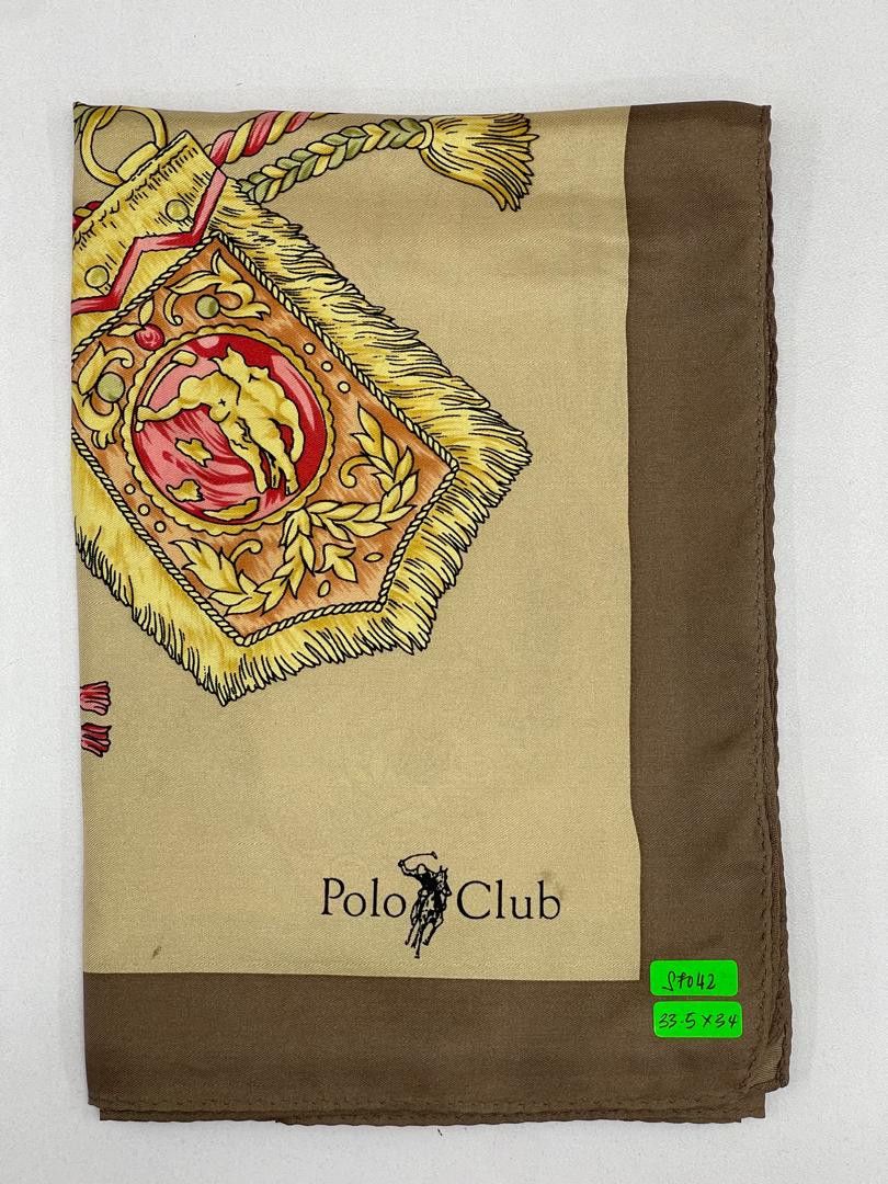 Other Vintage Polo Club Silk Scarf Luxury Motif Babushka- S7042 Size ONE SIZE - 8 Thumbnail
