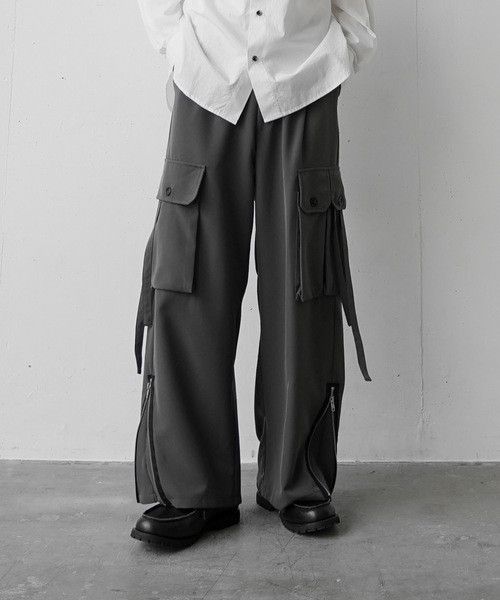 If Six Was Nine × Le Grande Bleu (L.G.B.) Vintage Casper John Parachute Slacks Baggy Pants Size US 33 - 2 Thumbnail