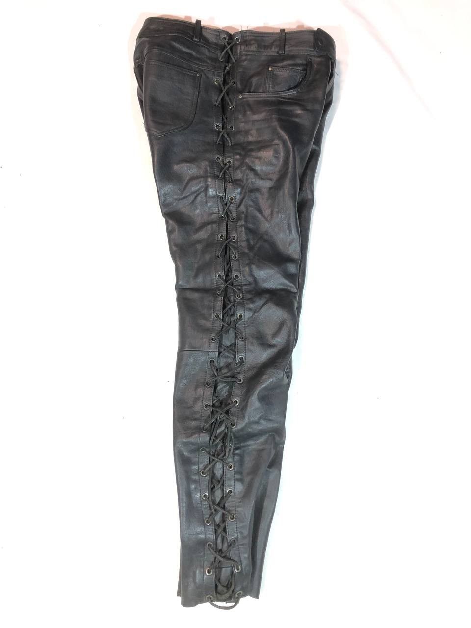 Genuine Leather Avangarde Vintage Racing Biker Leather Pants Size US 35 - 5 Thumbnail