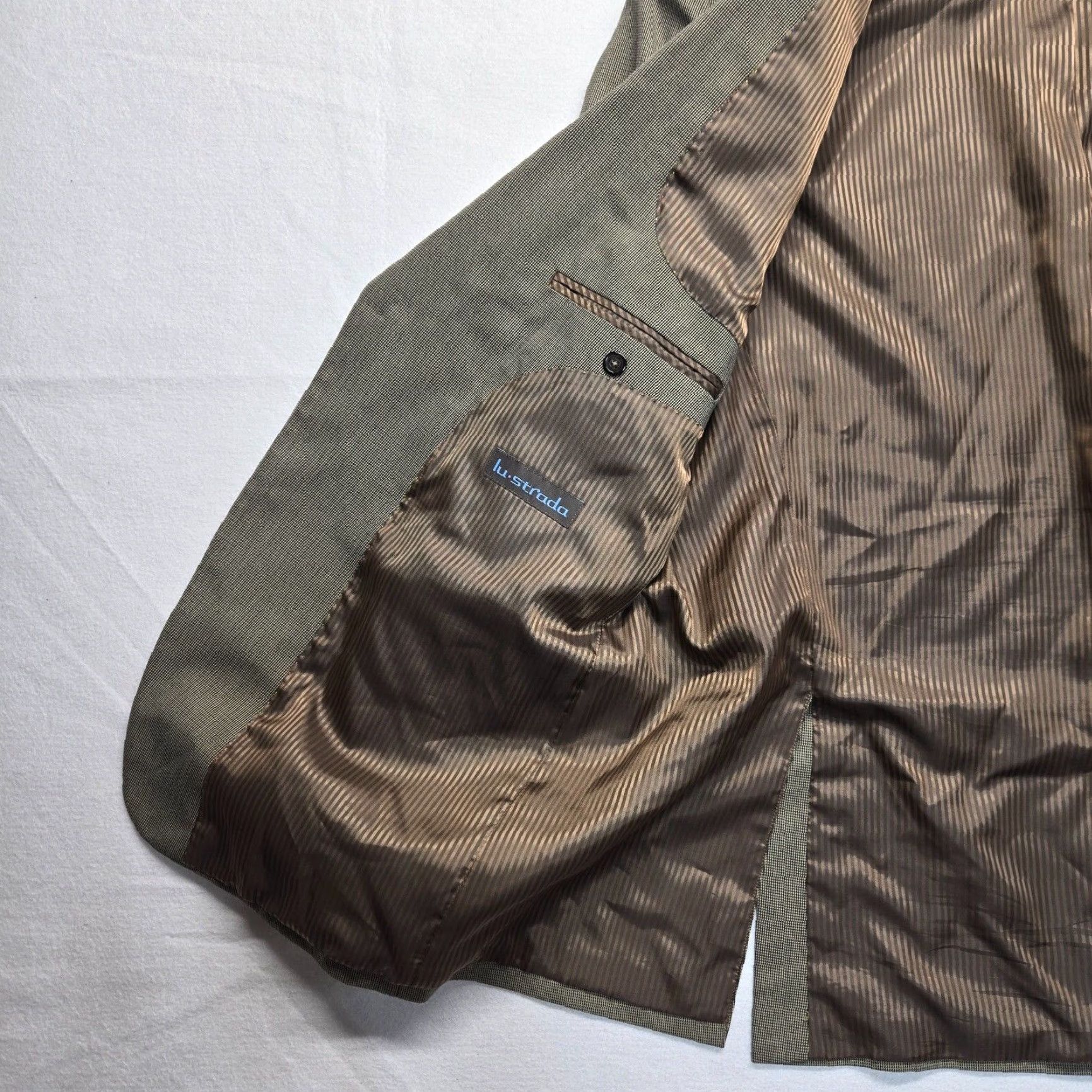 Vintage Lu Strada Blazer / Suit Jacket Men Brown 46 L Long Casual Jacket - Polyester - 46 Adults Mens Size 46R - 4 Thumbnail