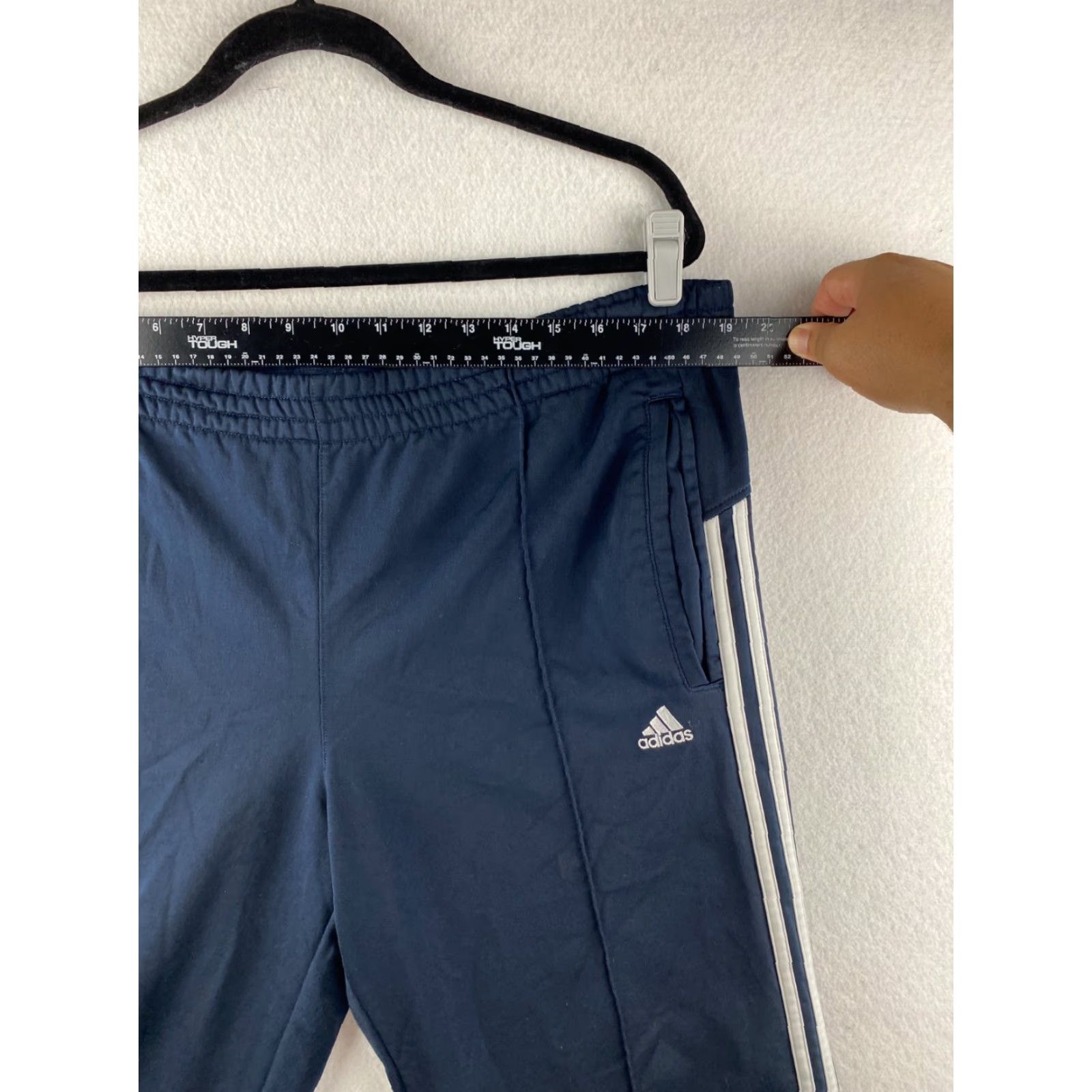 Adidas Adidas Track Pants Mens M Blue Stretch Drawstring Running Dark Wash Gym Shirt? Size US 31 - 3 Thumbnail
