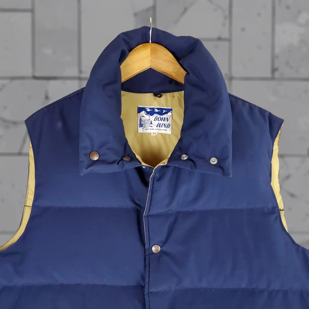 Vintage VINTAGE Down Wind Vest XL Tall Blue Goose Down Quilted Puffer Snap Front Insulated Wind Water Resistant Mens Vest Gilet Waistcoat USA Made XS no? Size US XL / EU 56 / 4 - 1 Thumbnail