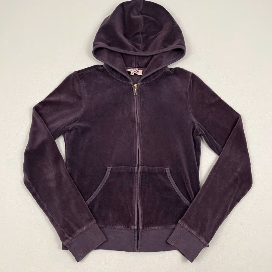 Juicy Couture Juicy Couture Hooded Jacket Womens M Plum Purple Velour Track Zip Up Y2K VTG Cookie Cutter Size M / US 6-8 / IT 42-44 - 3 Thumbnail