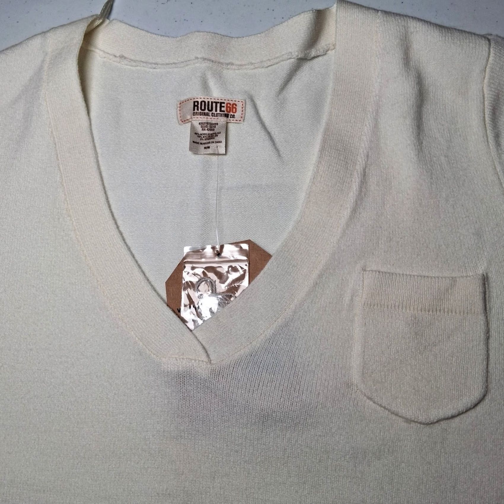Route 66 Route 66 Sweater Women M Cream V Neck Y2K Retro Cozy Knit Pullover Size M / US 6-8 / IT 42-44 - 7 Thumbnail