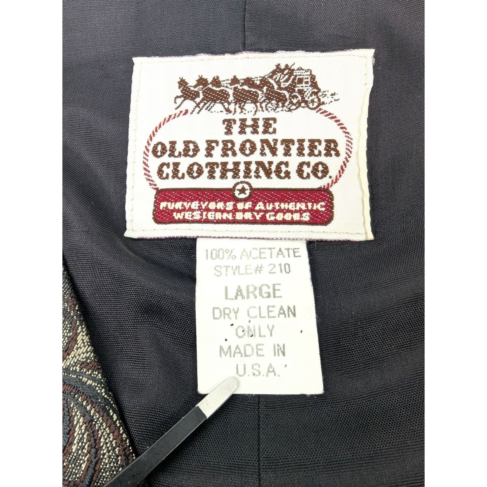 Vintage VINTAGE The Old Frontier Clothing Co Paisley Vest Men's Large Brown Button USA Western 80s Slim Size US L / EU 52-54 / 3 - 7 Thumbnail