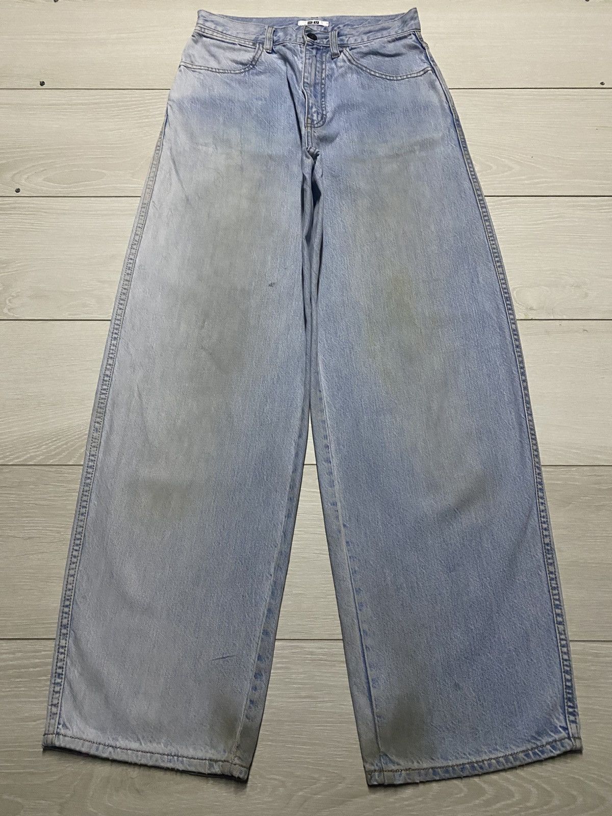 Christophe Lemaire Vintage Uniqlo Fade Wash Super Baggy Jeans Size 27" / US 4 / IT 40 - 1 Thumbnail
