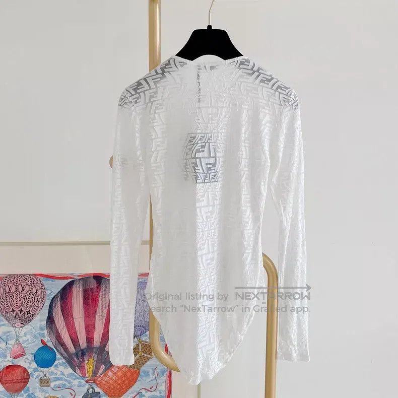 Fendi Fendi White Monogrammed Jumpsuit Size M / US 6-8 / IT 42-44 - 2 Thumbnail