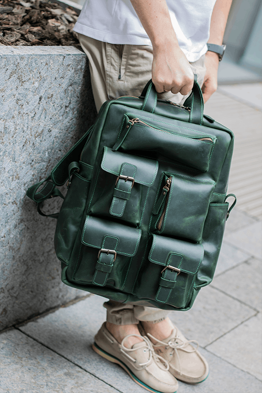 Vintage Backpack Genuine vintage leather CrazyHorse Size ONE SIZE - 1 Thumbnail