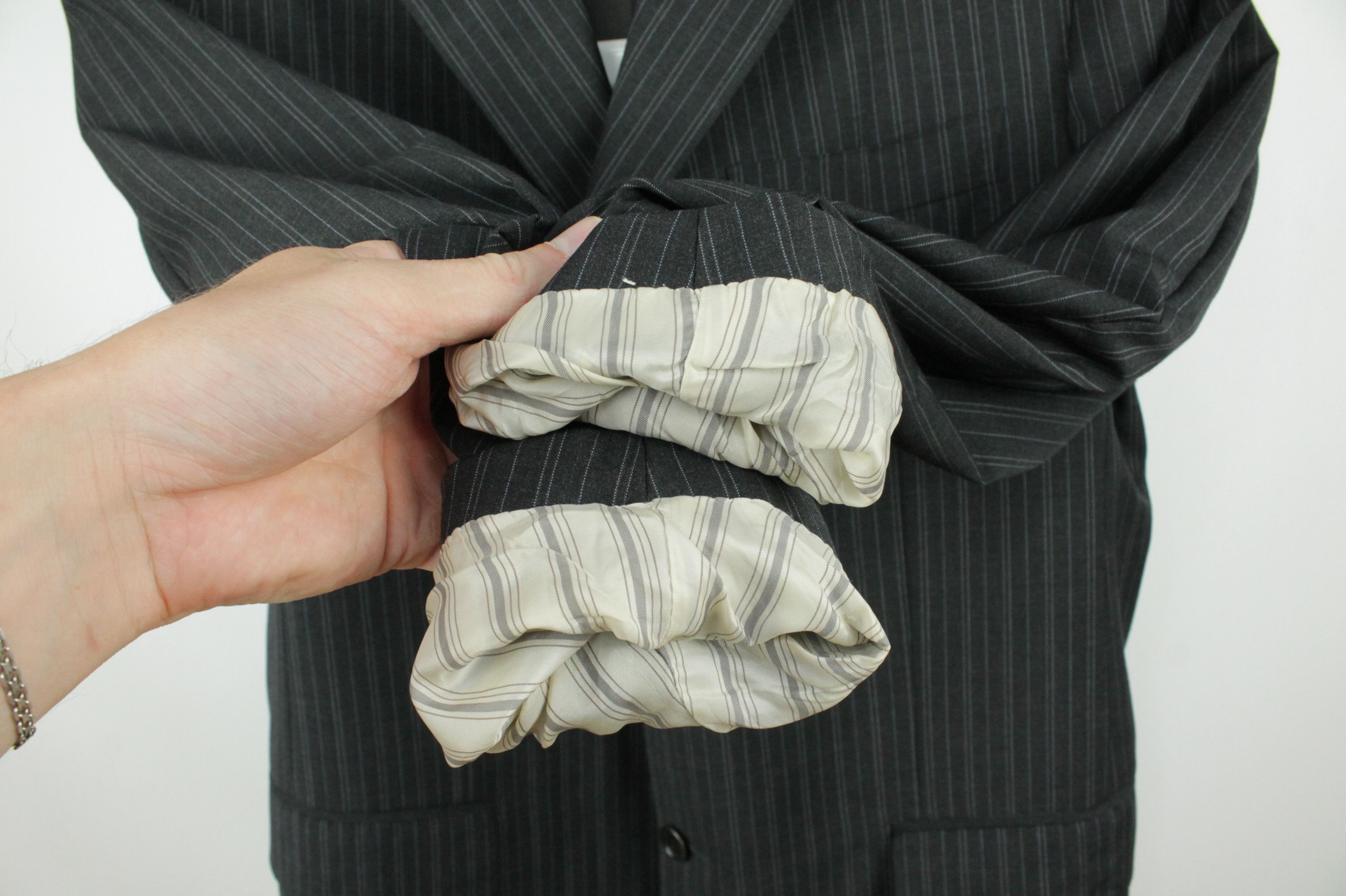 Caruso Raffaele Caruso Superfine 100's 3 BTN Striped Blazer Jacket Size US L / EU 52-54 / 3 - 4 Thumbnail