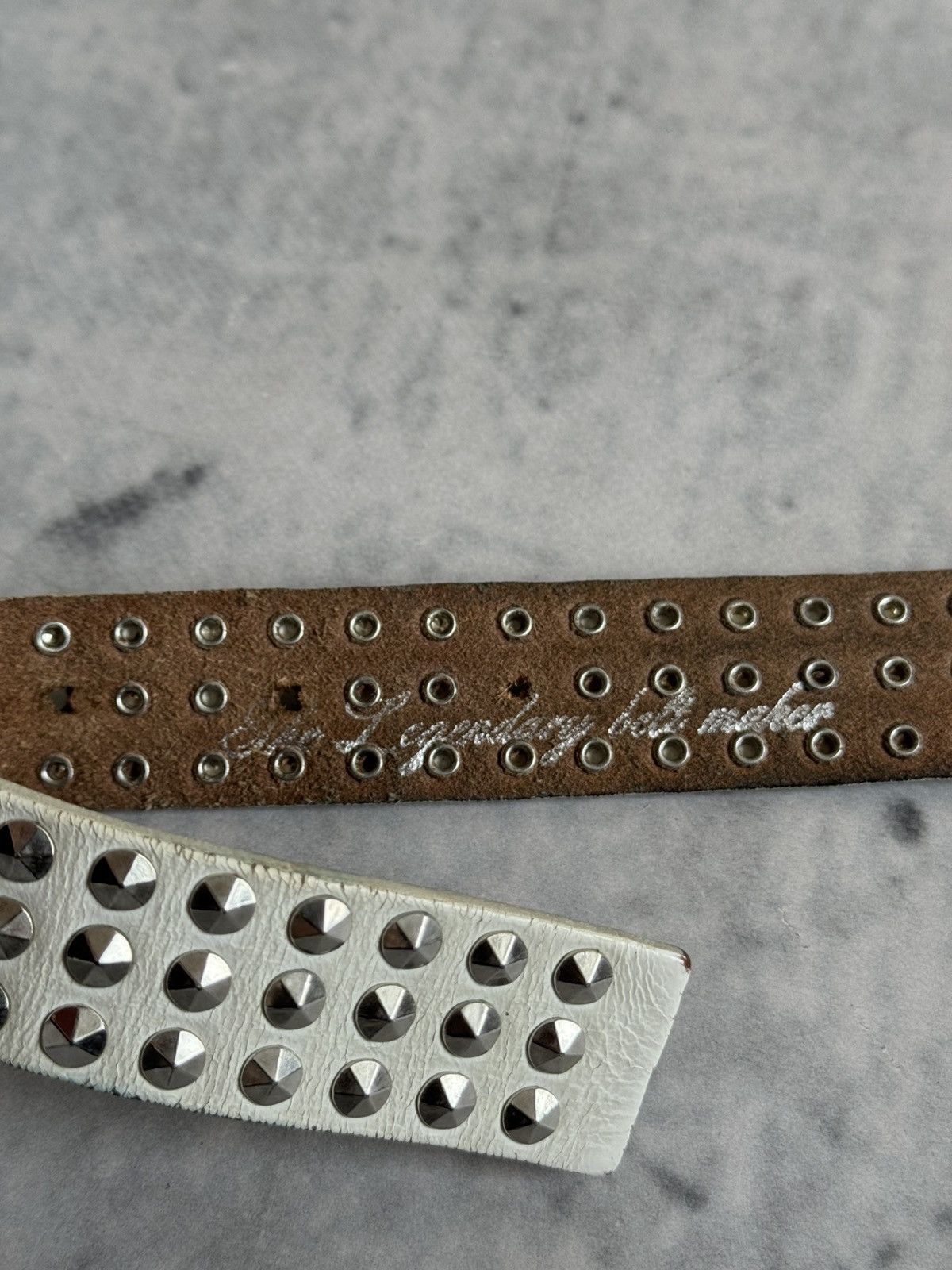 Vintage 00s Avant Garde stones Y2K Japanese style unisex leater belt Size ONE SIZE - 8 Thumbnail