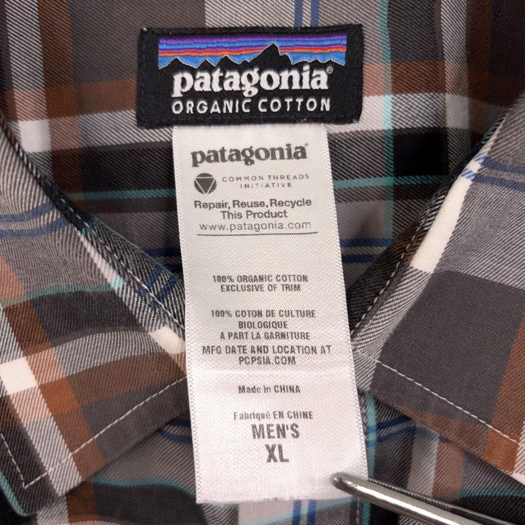 Patagonia Patagonia Shirt Mens XL Brown Plaid Organic Cotton Long Sleeve Button-Up Outdoors Gorp Size US XL / EU 56 / 4 - 5 Thumbnail