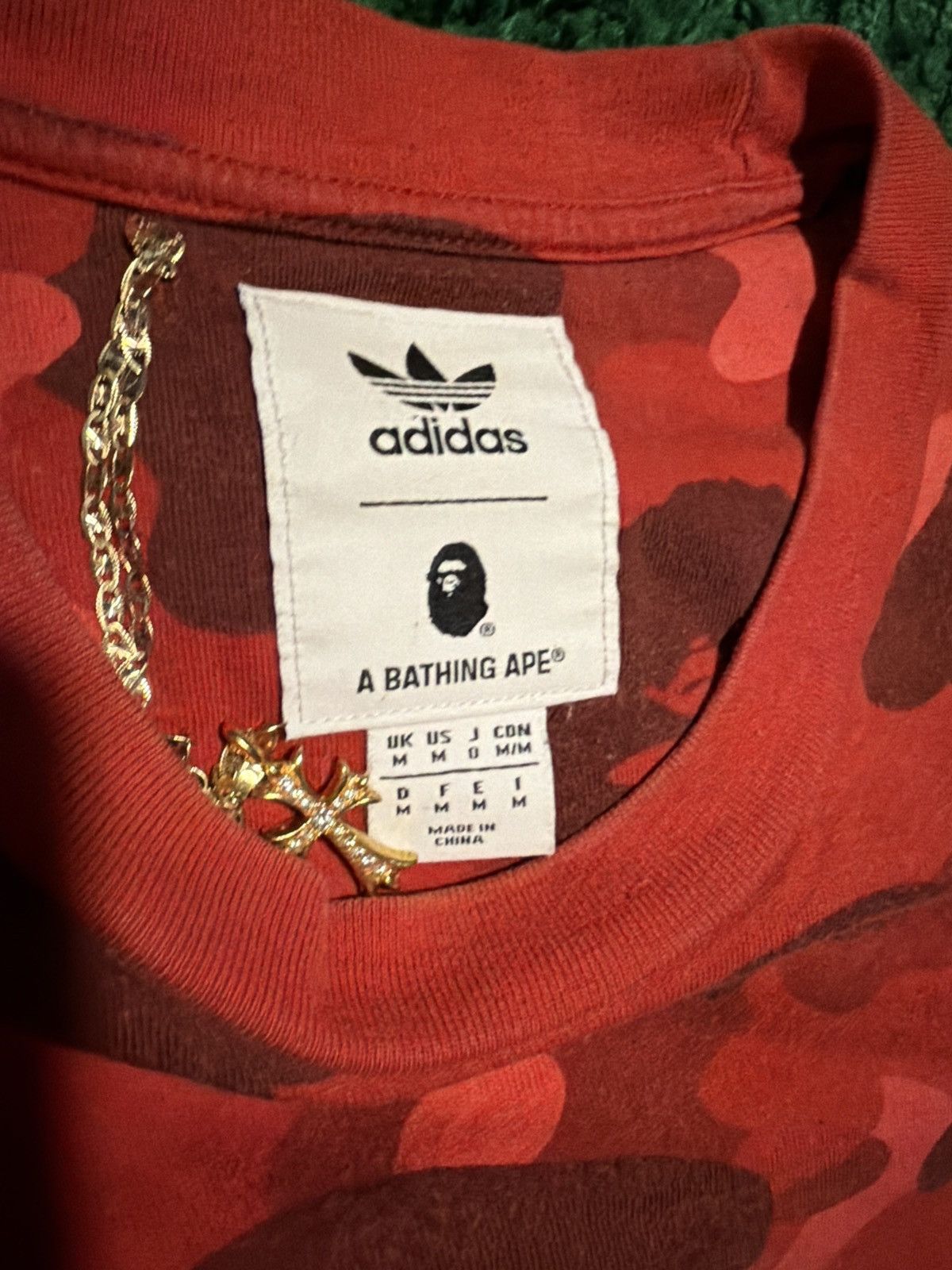 Adidas × Bape BAPE x Adidas adicolor T-Shirt 'Raw Red’ Fall/Winter 2018 Size US M / EU 48-50 / 2 - 2 Thumbnail