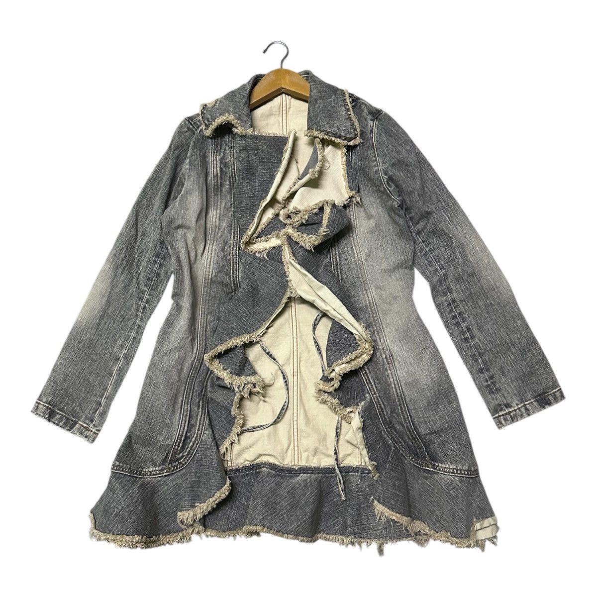 Japanese Brand Grace Continental frill denim jacket with raw-edge design Size M / US 6-8 / IT 42-44 - 6 Thumbnail