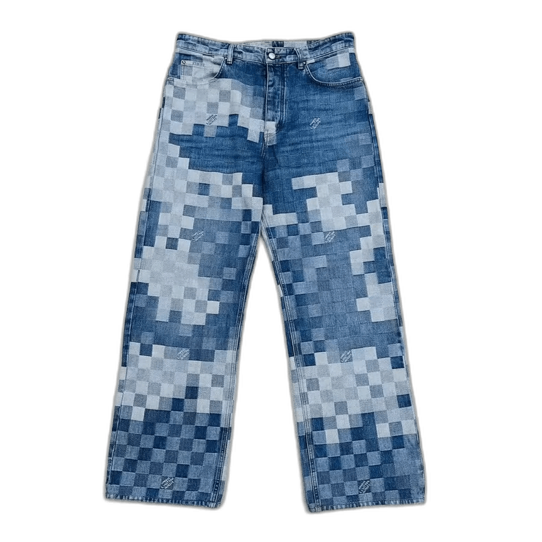 Louis Vuitton Louis Vuitton Checkerboard Denim Pants Size 33-yf Size US 33 - 1 Thumbnail