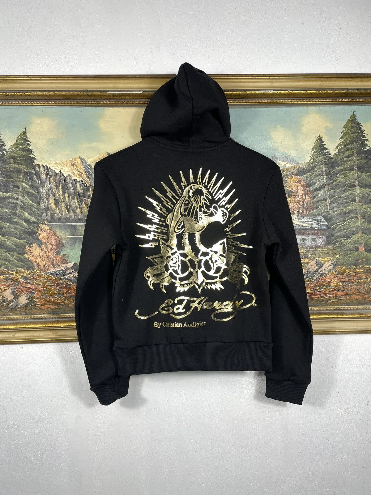 Christian Audigier × Ed Hardy × Vintage Ed Hardy Retro 00s Hoodie Sweatshirt Affliction Grunge Size S / US 4 / IT 40 - 1 Thumbnail