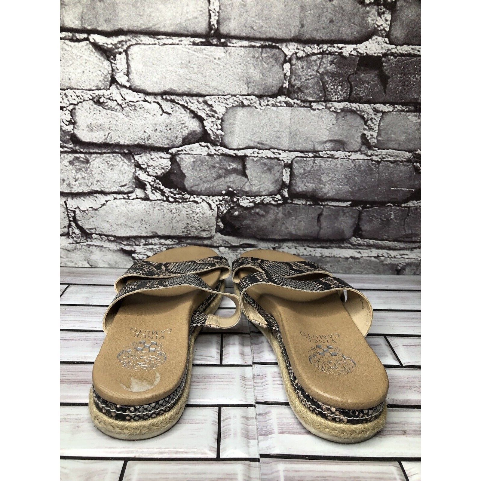 Vince Camuto Vince Camuto Rynnah Ivory Leather Snake Espadrille Sandals W Size US 6.5 / IT 36.5 - 3 Thumbnail