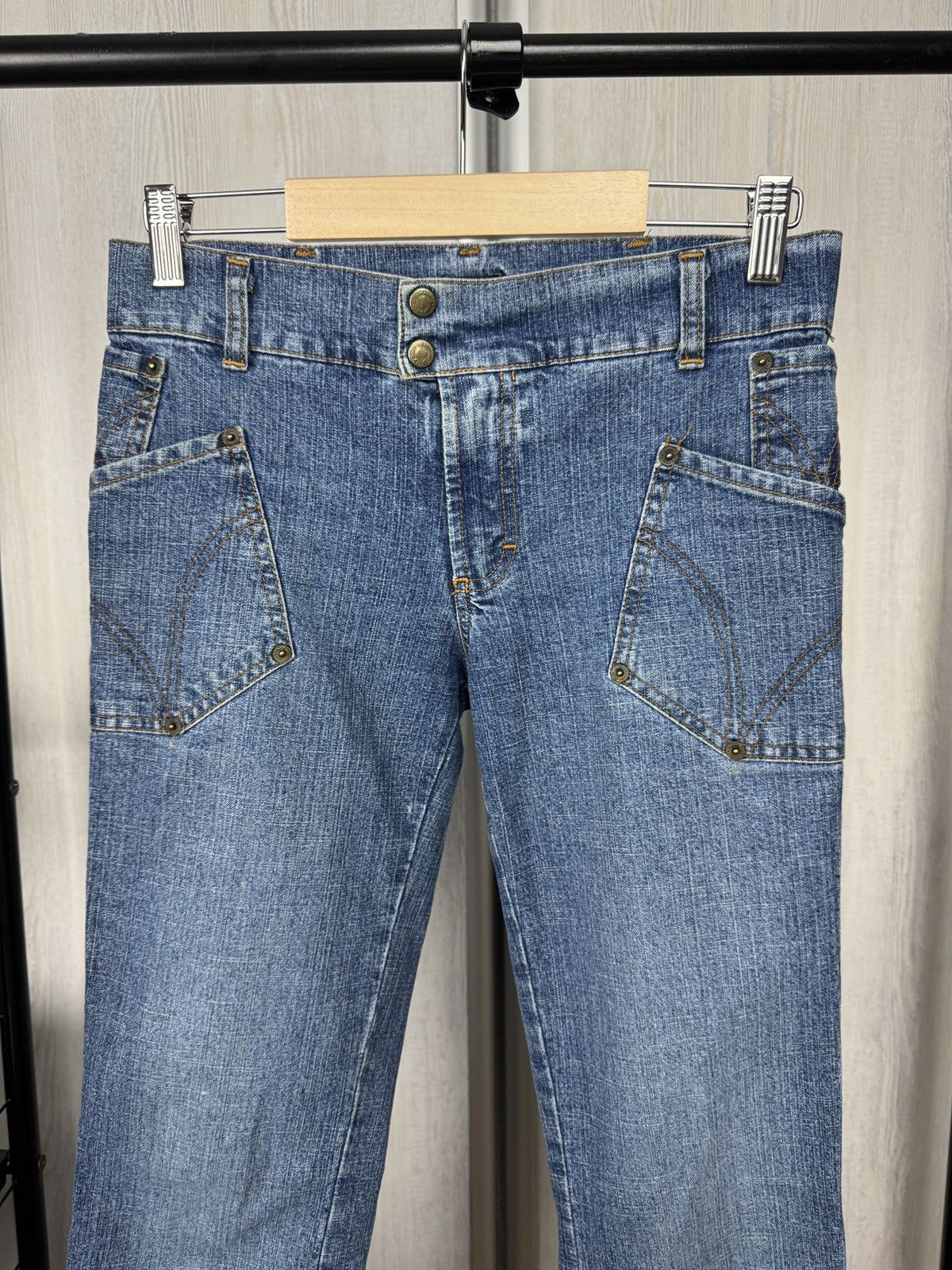 Dolce & Gabbana Dolce & Gabbana vintage wide flared bootcut avantgarde denim Size 27" / US 4 / IT 40 - 3 Thumbnail