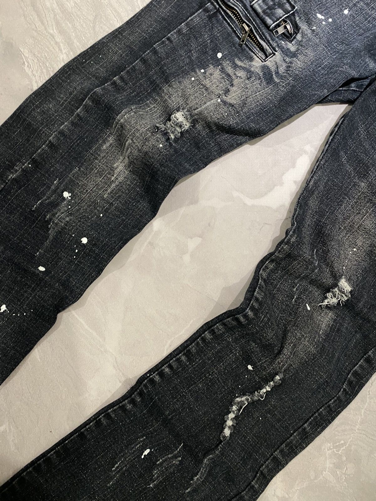 Japanese Brand Archive Paintet Zip-line Washed Distressed / Vintage Y2K Size US 36 / EU 52 - 3 Thumbnail