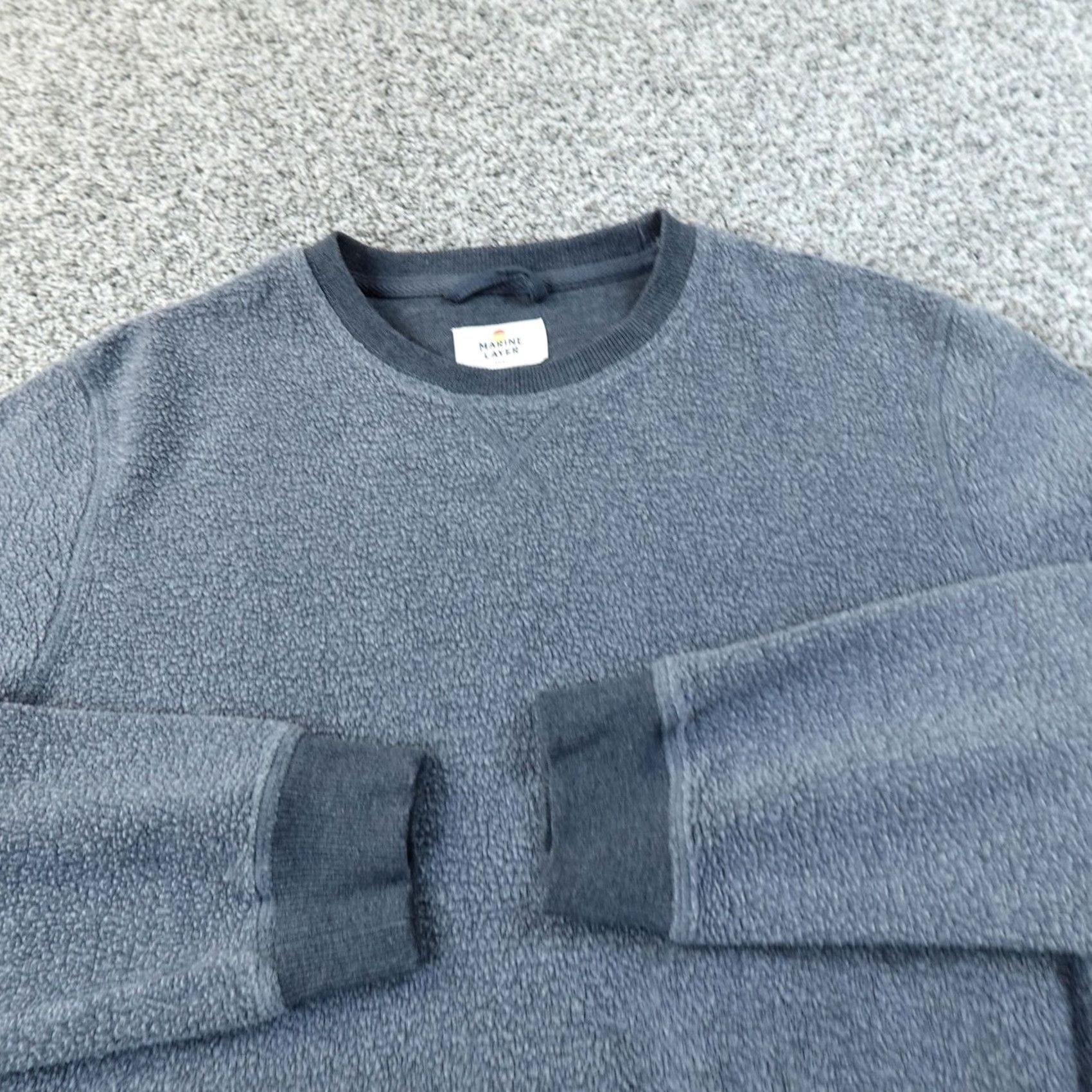 Marine Layer Marine Layer Sweatshirt Mens S Gray Fleece Crewneck Pullover Cozy Knit All Seasons Pullover Shirt Mens Size US S / EU 44-46 / 1 - 3 Thumbnail