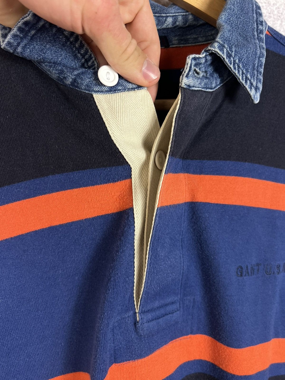 Gant Vintage Gant USA Striped Rugby Shirt Y2K Longsleeve Size US L / EU 52-54 / 3 - 5 Thumbnail