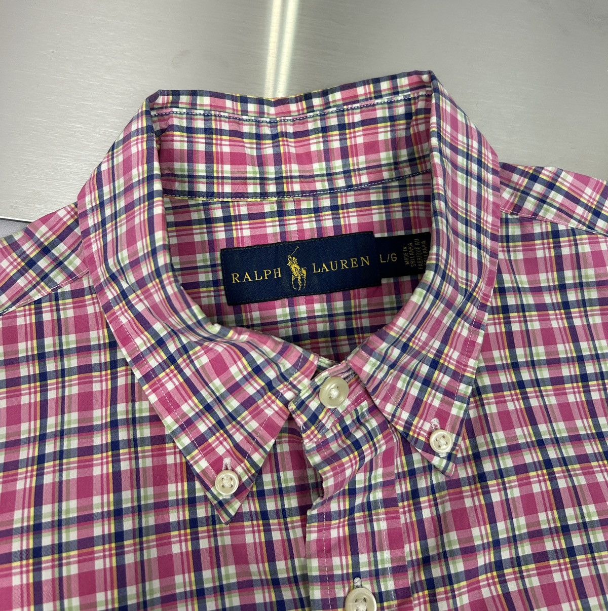 Polo Ralph Lauren Polo Ralph Lauren Check Pink Multicoloured S/S Shirt Size US L / EU 52-54 / 3 - 8 Thumbnail