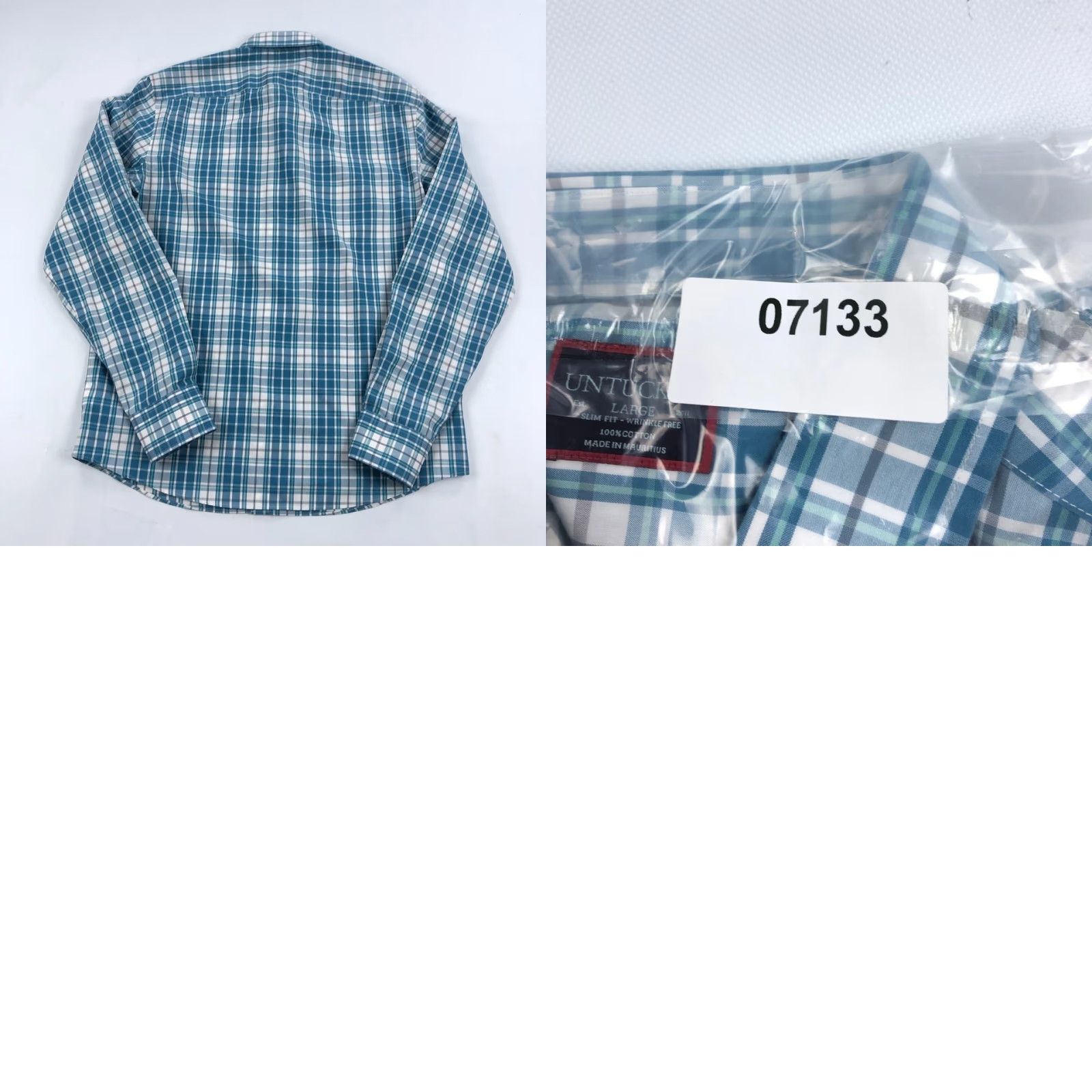 UNTUCKit UNTUCKit Maxville WF Men's L Slim Fit Wrinkle Free Plaid Button Down Shirt Size US L / EU 52-54 / 3 - 8 Thumbnail