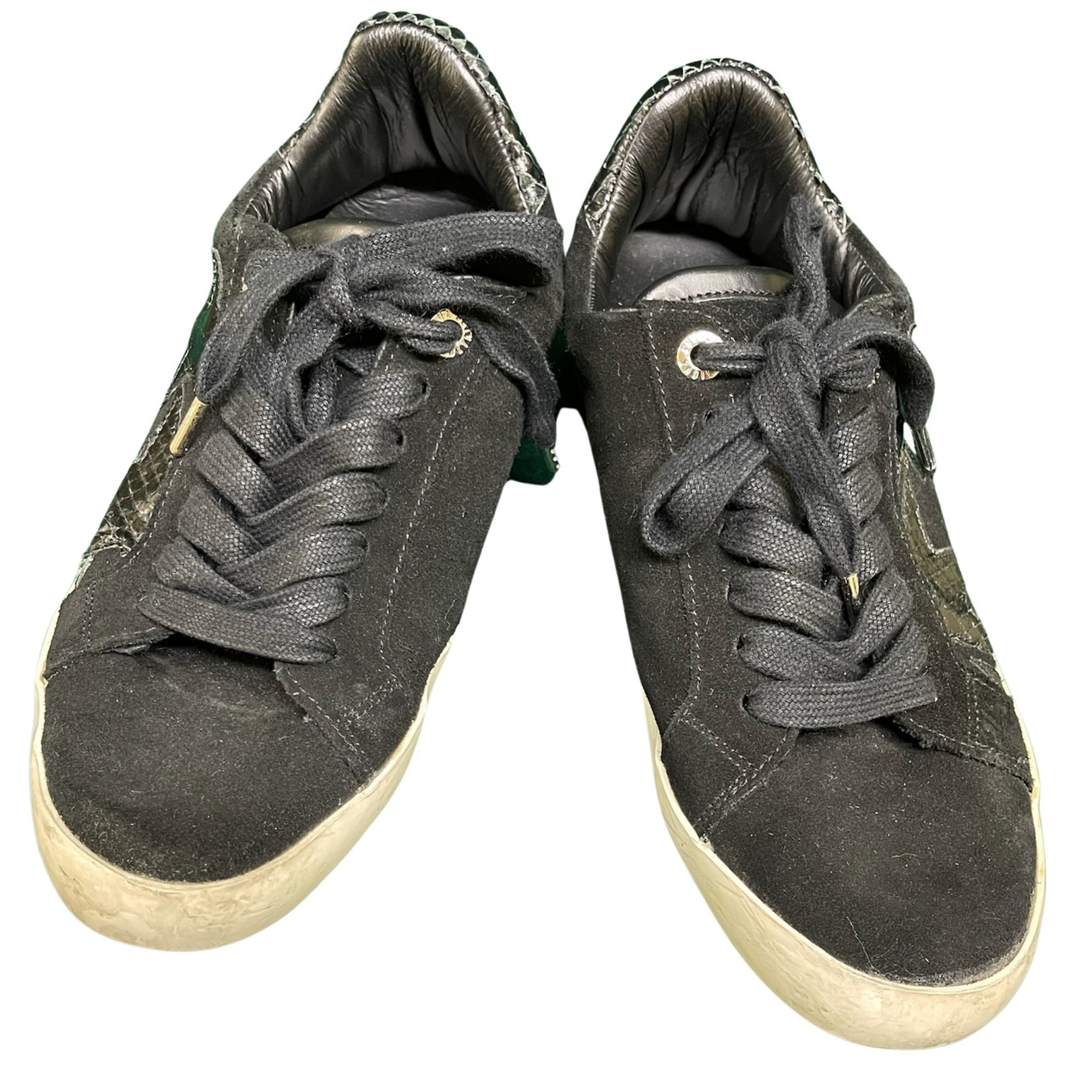 Zadig & Voltaire ZADIG & VOLTAIRE Black Sneakers Size 8 Snake-Embossed Heel C Size US 8 / IT 38 - 2 Thumbnail
