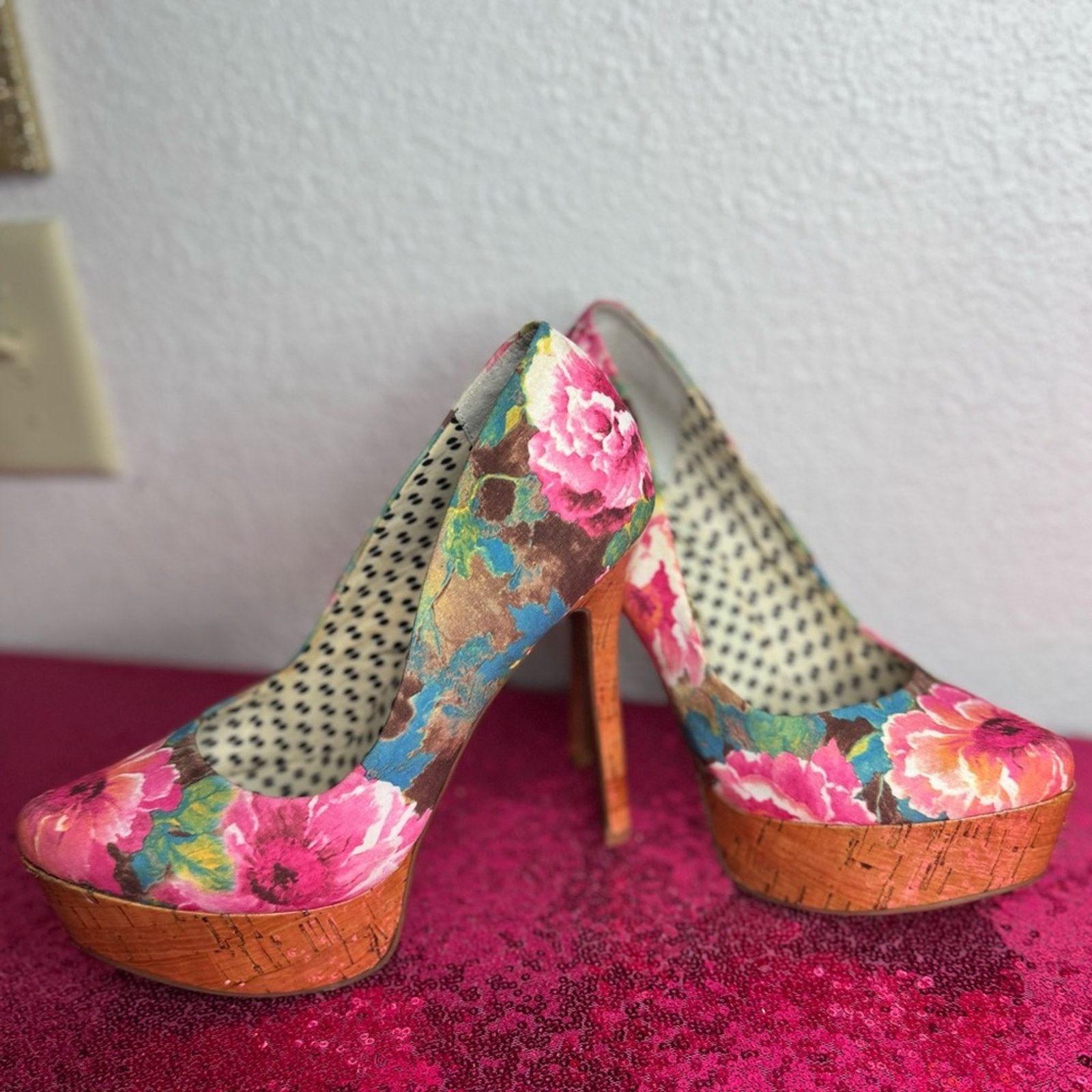Jessica Simpson JESSICA SIMPSON Bright Floral Platform Heels (Size 6.5) Size US 6.5 / IT 36.5 - 6 Thumbnail
