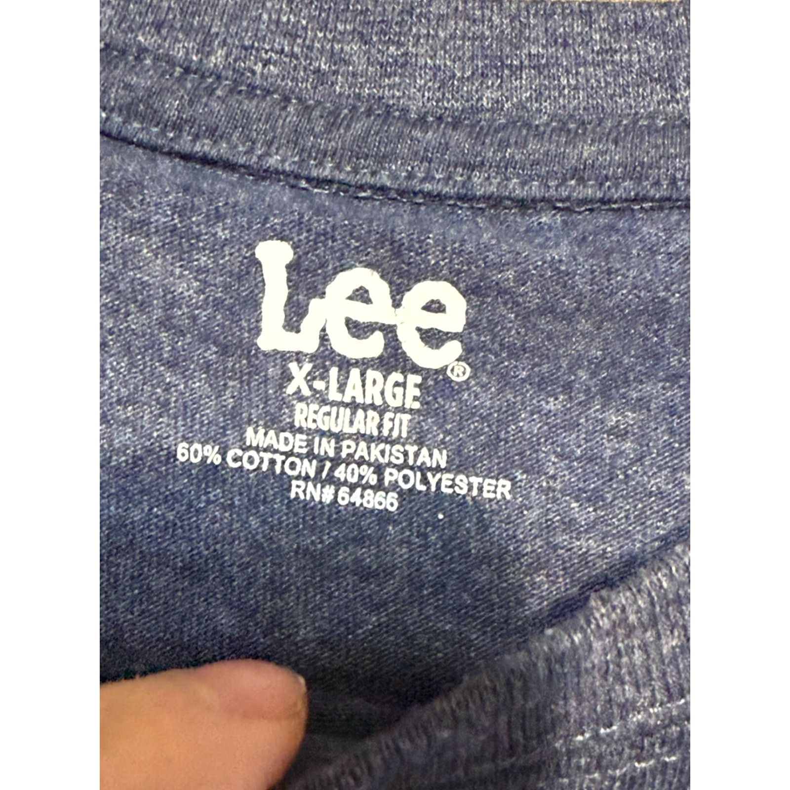 Lee Lee Shirts Adult XL Blue Short Sleeve Crew Neck Regular Fit Casual Mens Size US XL / EU 56 / 4 - 6 Thumbnail