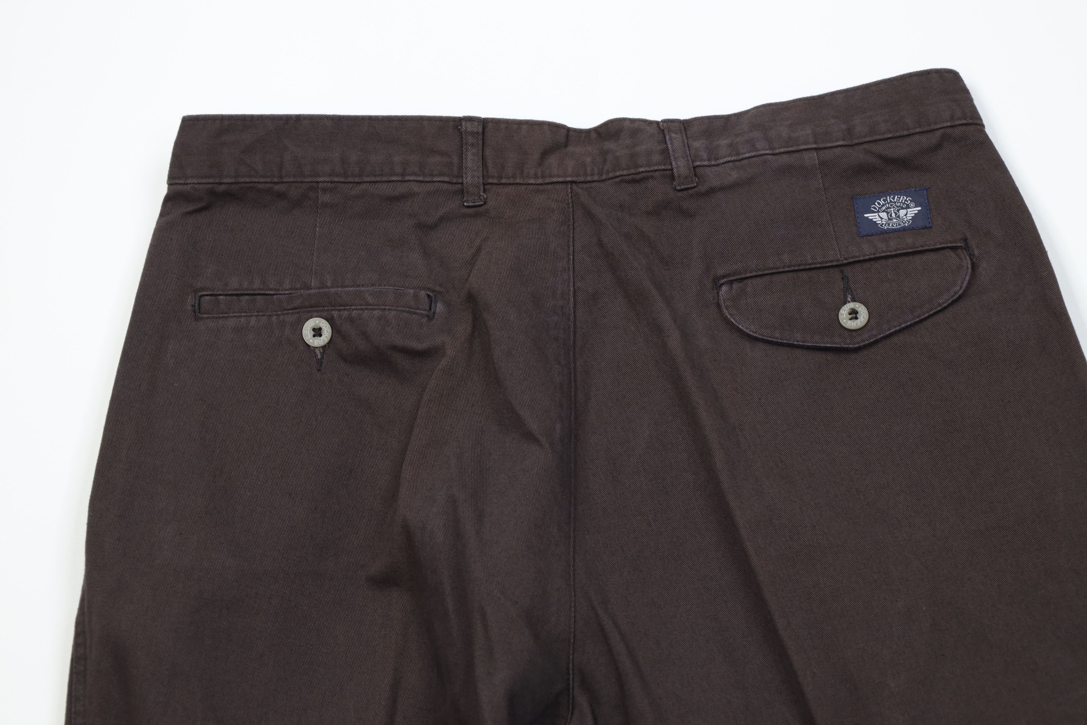 Vintage Vintage 90s Streetwear Wide Leg Chino Pants Chocolate Brown Size US 36 / EU 52 - 11 Thumbnail
