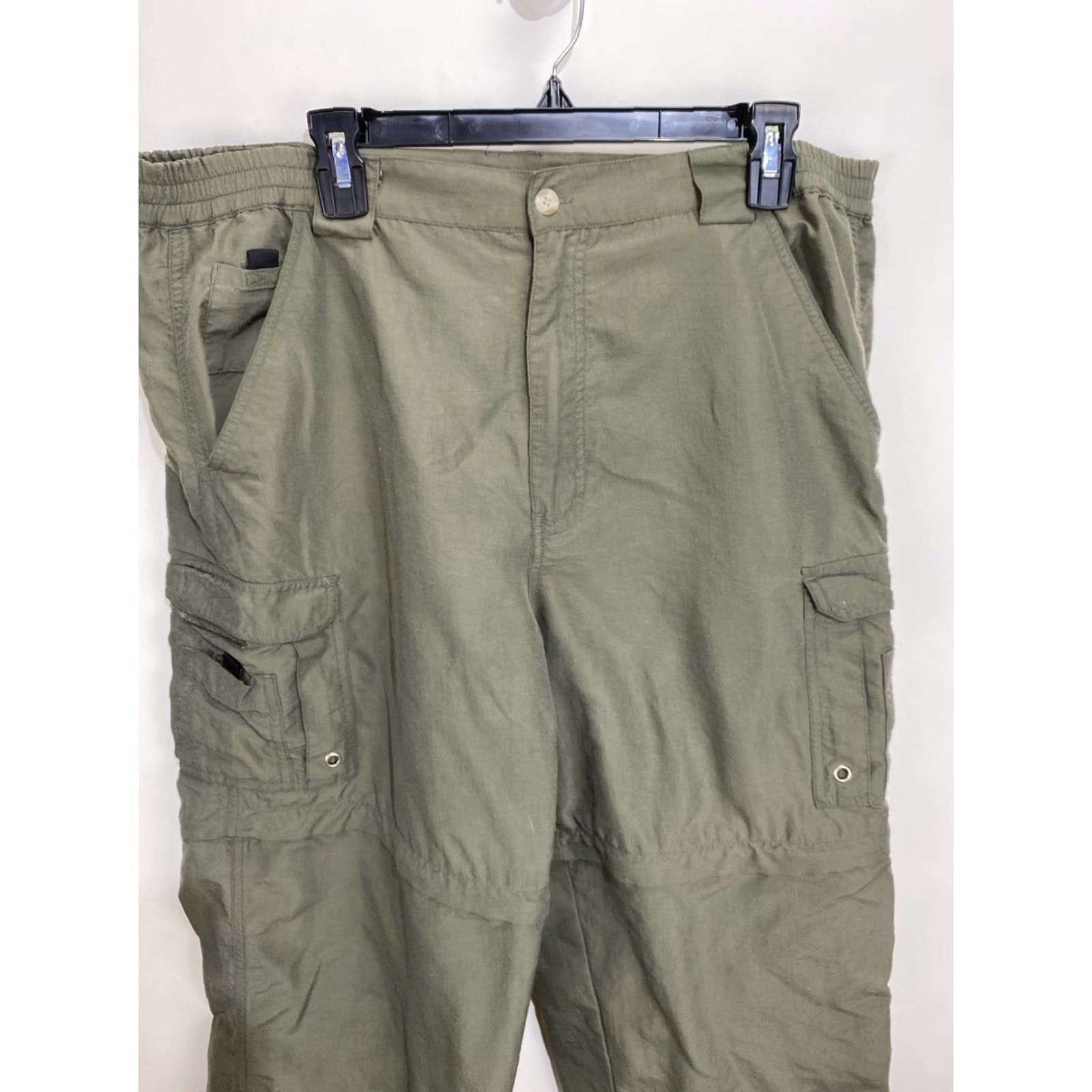Vintage World Wide Sportsman Nylon Outdoors Hiking Pants Olive 34 34x30 Regular 5-Pocket Cargo Zip Pockets Belt Loops Men Size US 34 / EU 50 - 3 Thumbnail