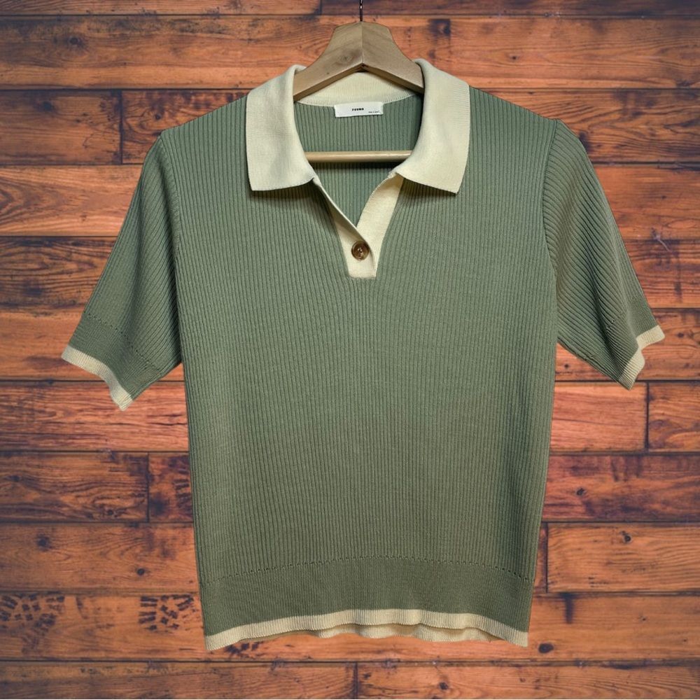 Other Found Olive Green Ribbed Collared Shirt Small Size S / US 4 / IT 40 - 1 Thumbnail