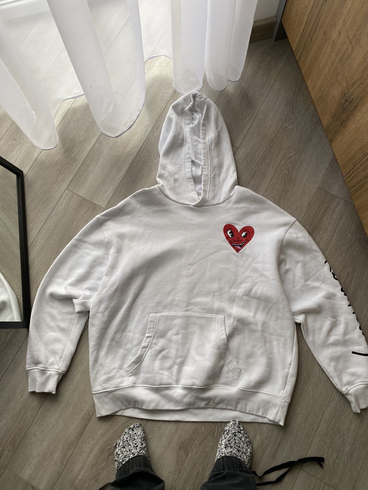 Vintage Rare Designer Hoodie Keith Haring Art New York Love. Size US XL / EU 56 / 4 - 6 Thumbnail