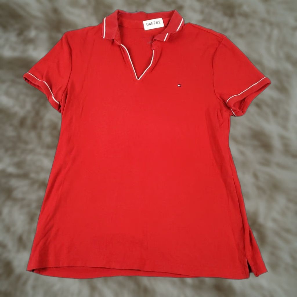 Tommy Hilfiger Tommy Hilfiger Women's Polo Shirt Medium Red Casual Short Sleeve Classic Size M / US 6-8 / IT 42-44 - 1 Thumbnail