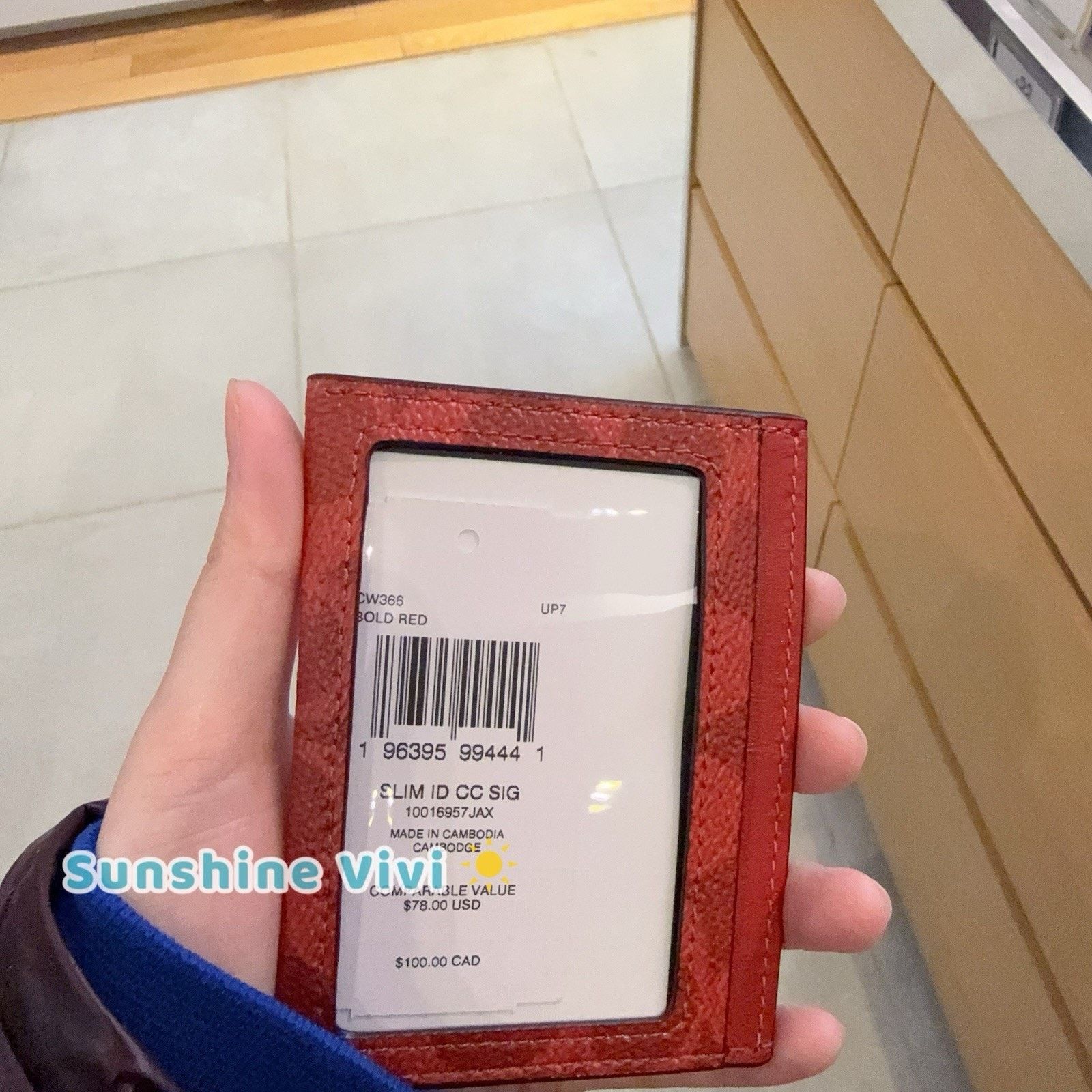 Coach NWT Coach Slim Id Card Case Signature Canvas CW366 Bold Red Size ONE SIZE - 3 Thumbnail