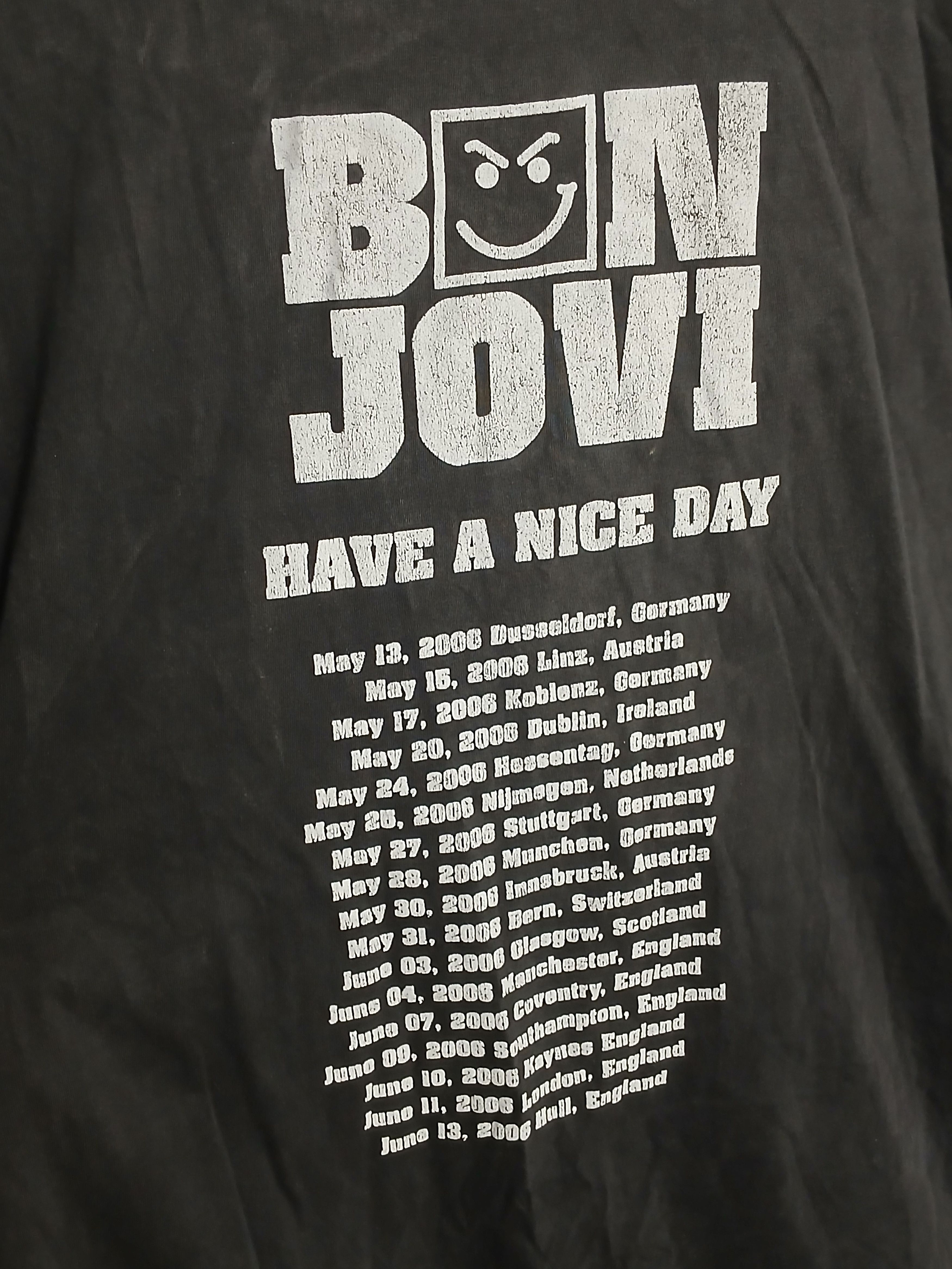 Band Tees × Bon Jovi × Vintage Vintage 2006 Bon Jovi Have A Nice Day Tour T-Shirt Size US XL / EU 56 / 4 - 4 Thumbnail