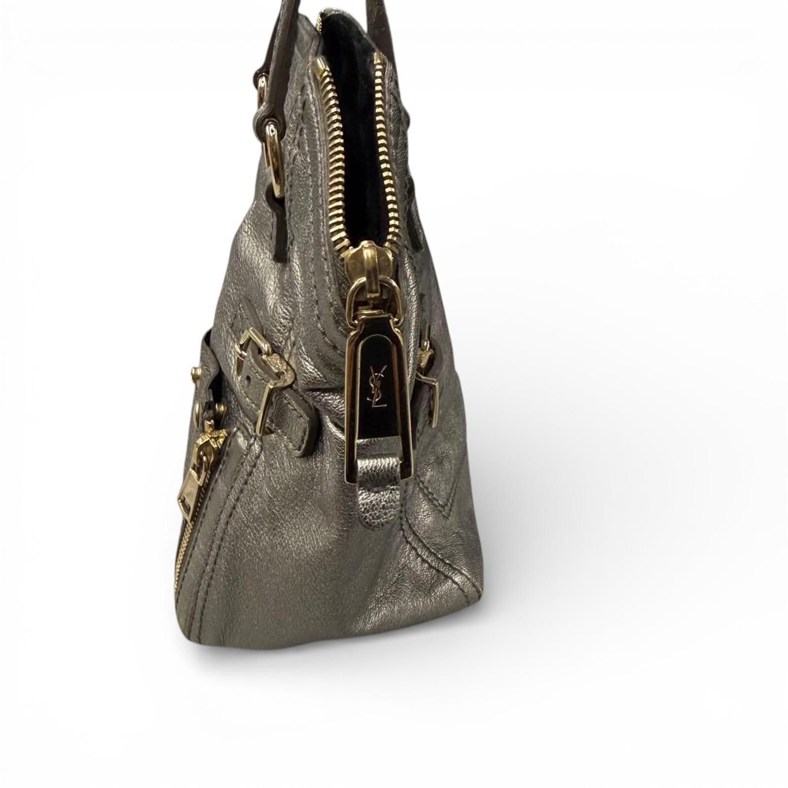 Saint Laurent Paris Saint Laurent - Metallic Leather Handbag with Gold-tone Size ONE SIZE - 6 Thumbnail